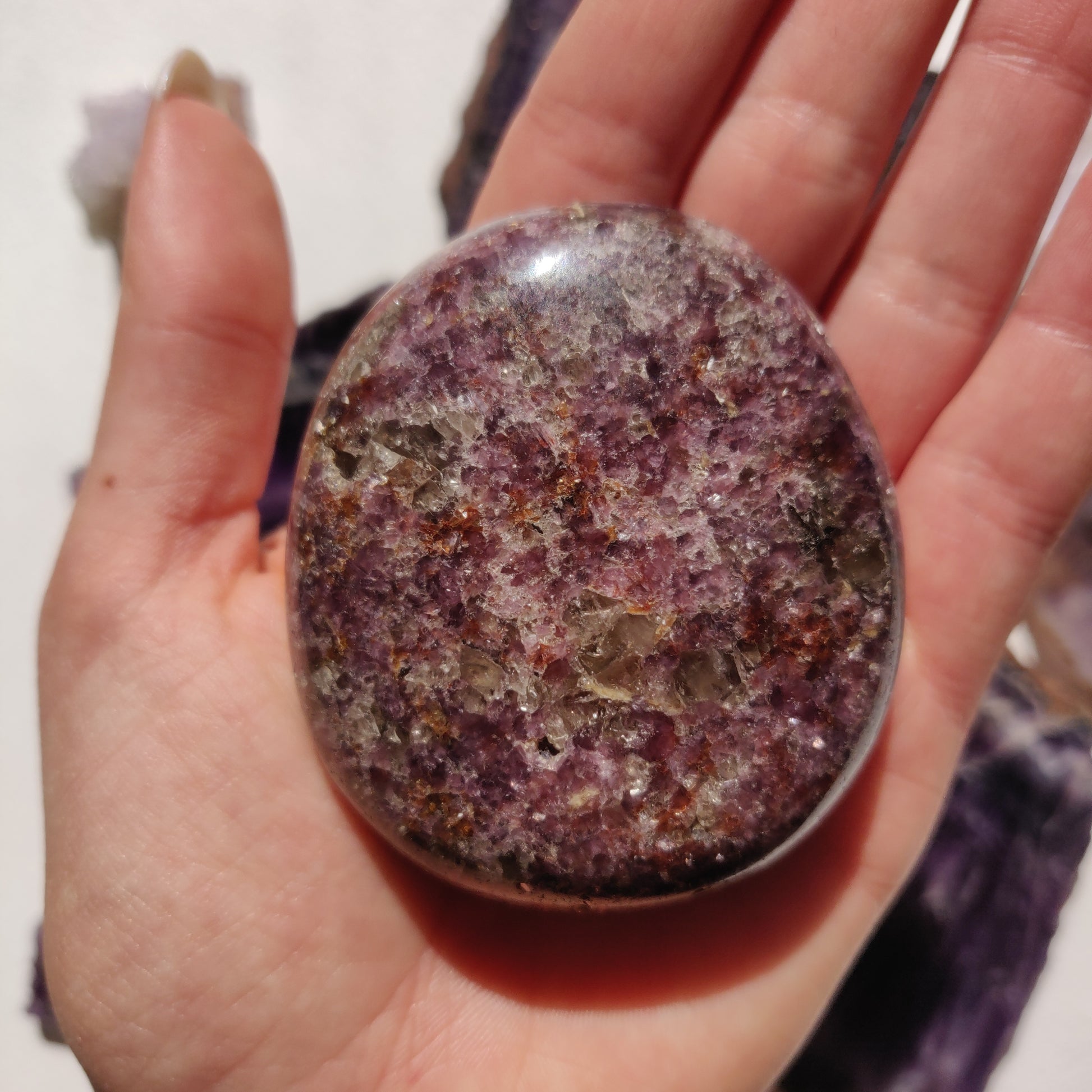 Lepidolite Palm Stone (#3) - Simply Affinity