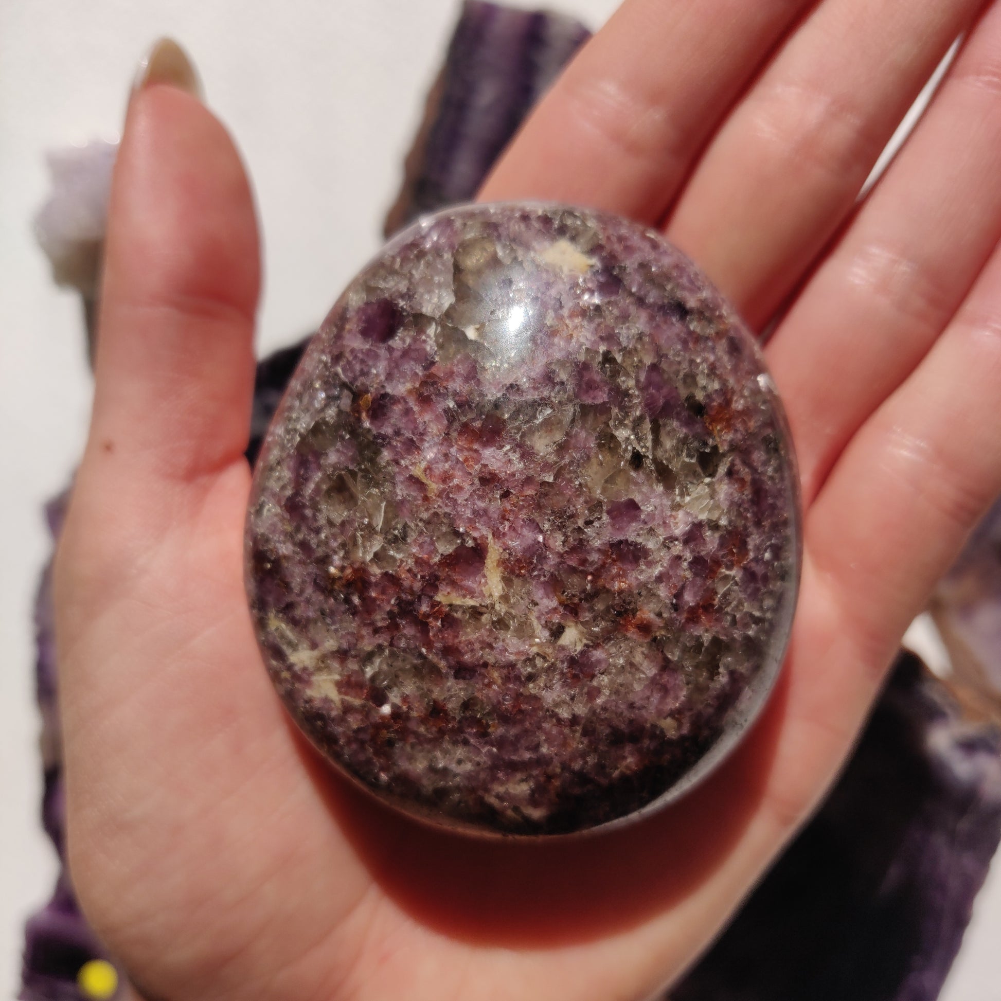 Lepidolite Palm Stone (#3) - Simply Affinity