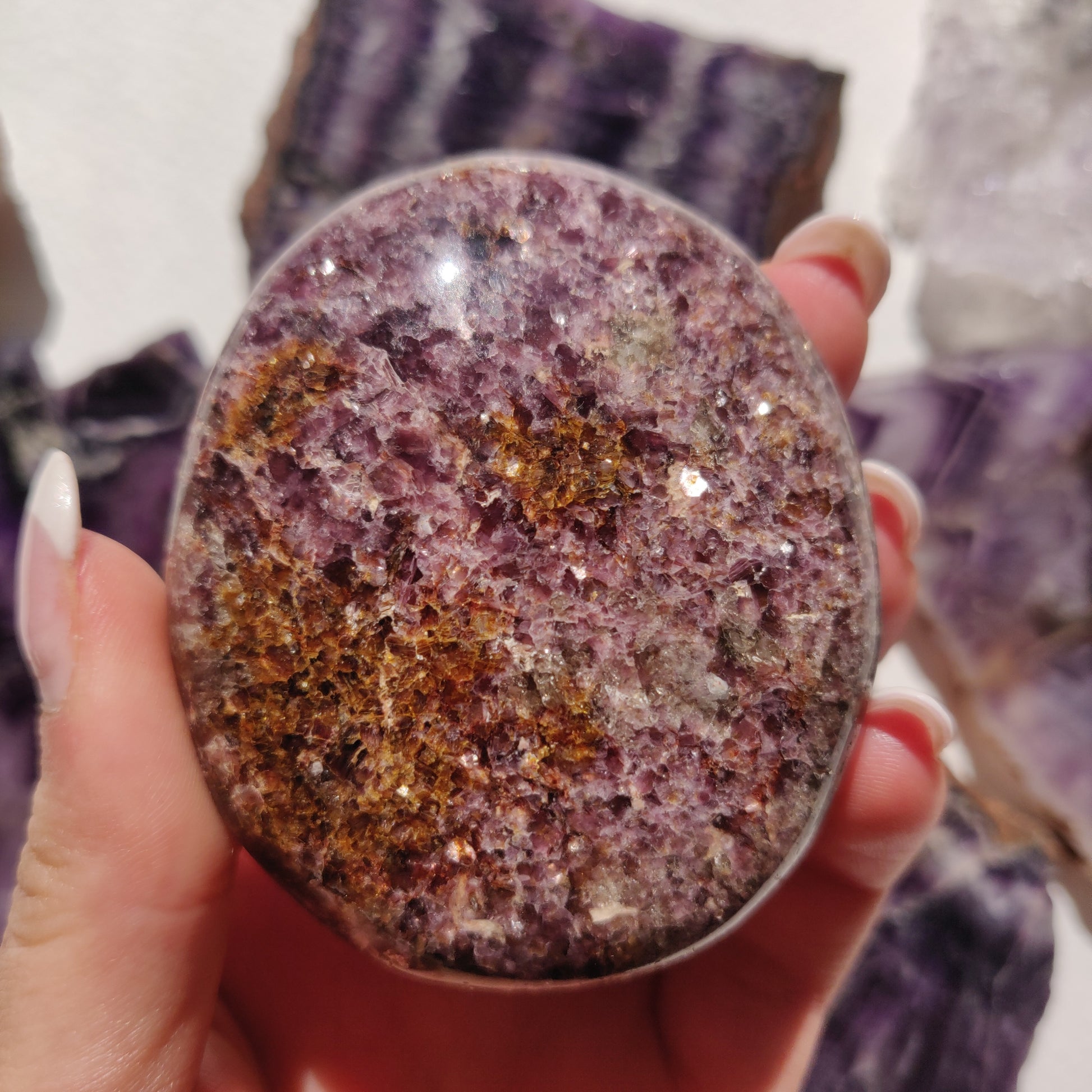 Lepidolite Palm Stone (#8) - Simply Affinity