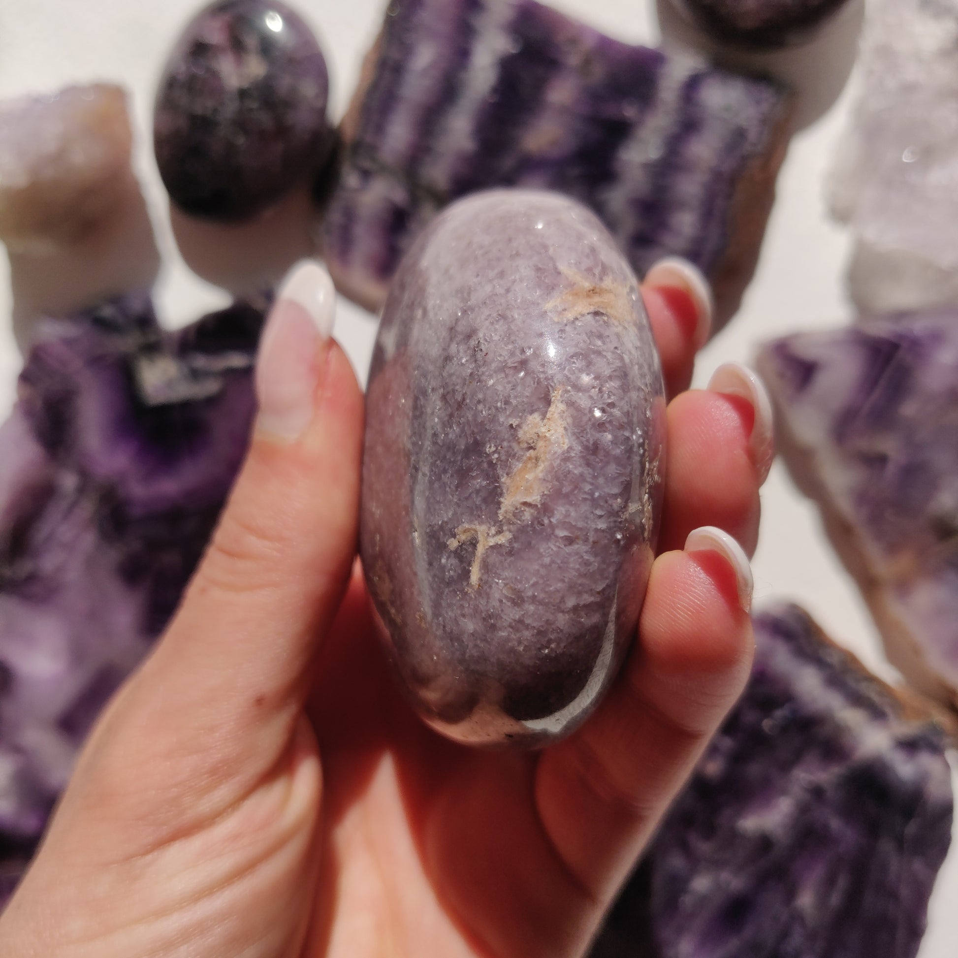 Lepidolite Palm Stone (#15) - Simply Affinity