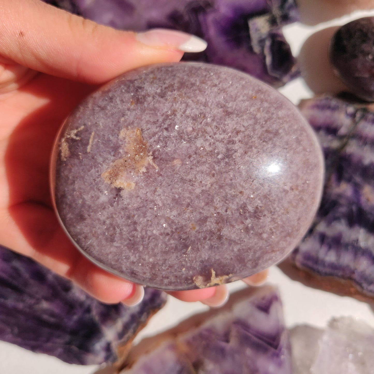 Lepidolite Palm Stone (#15) - Simply Affinity
