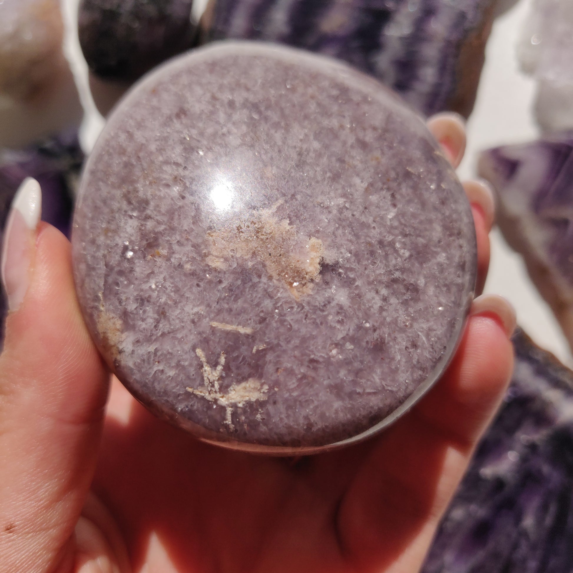 Lepidolite Palm Stone (#15) - Simply Affinity