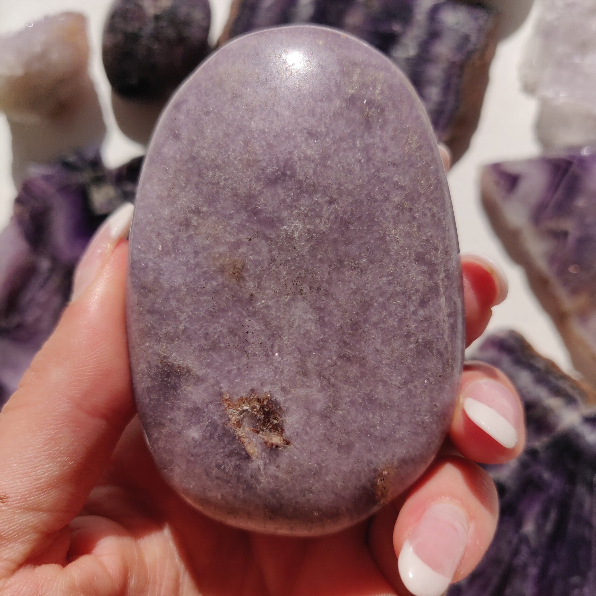 Lepidolite Palm Stone (#16) - Simply Affinity