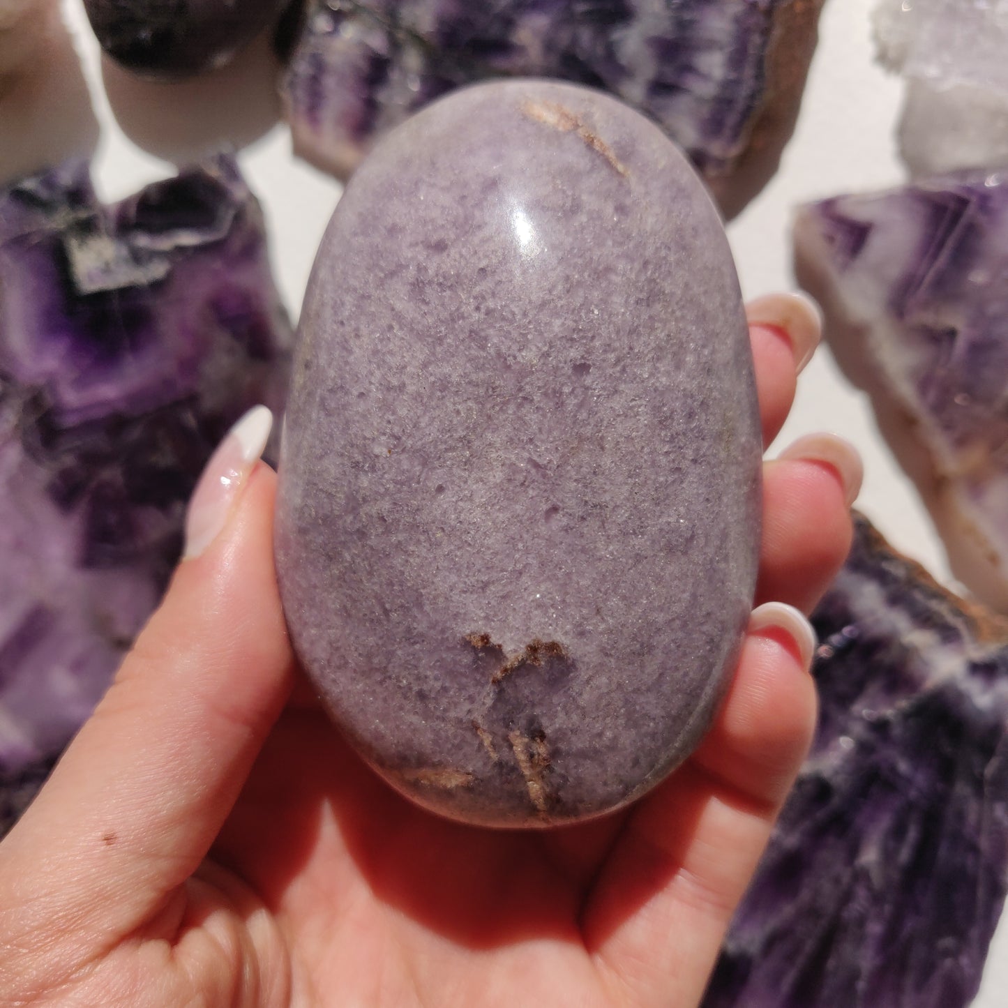 Lepidolite Palm Stone (#16) - Simply Affinity