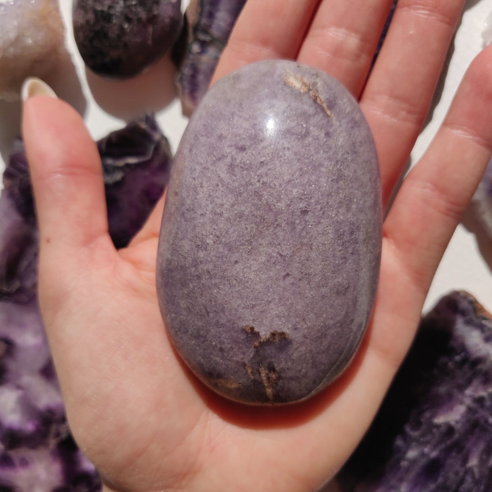 Lepidolite Palm Stone (#16) - Simply Affinity