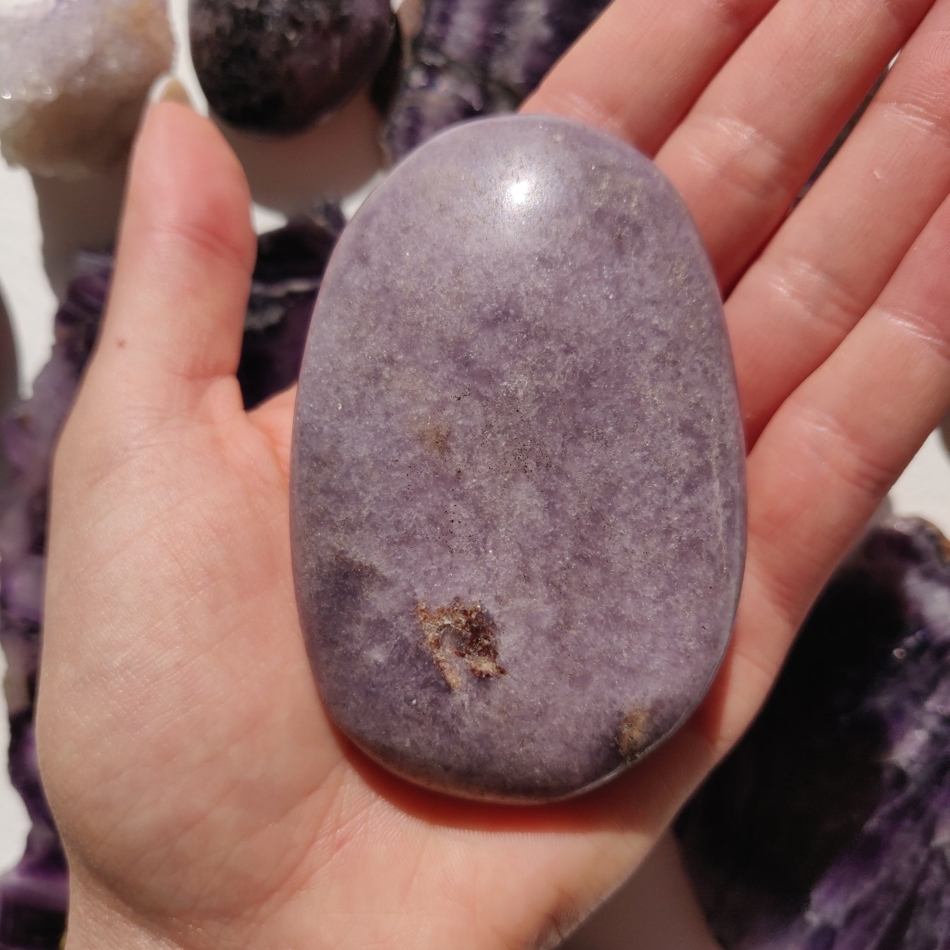 Lepidolite Palm Stone (#16) - Simply Affinity