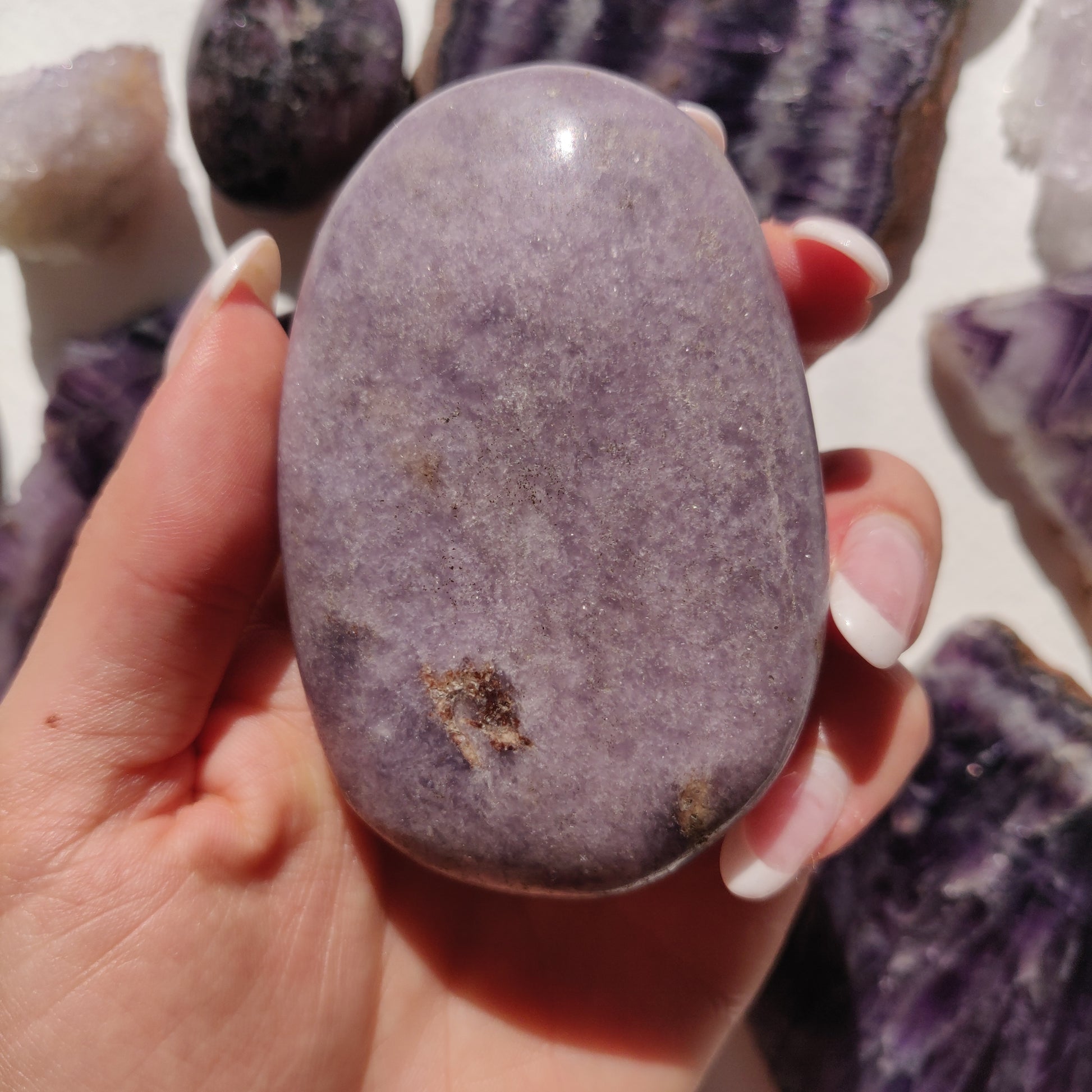 Lepidolite Palm Stone (#16) - Simply Affinity