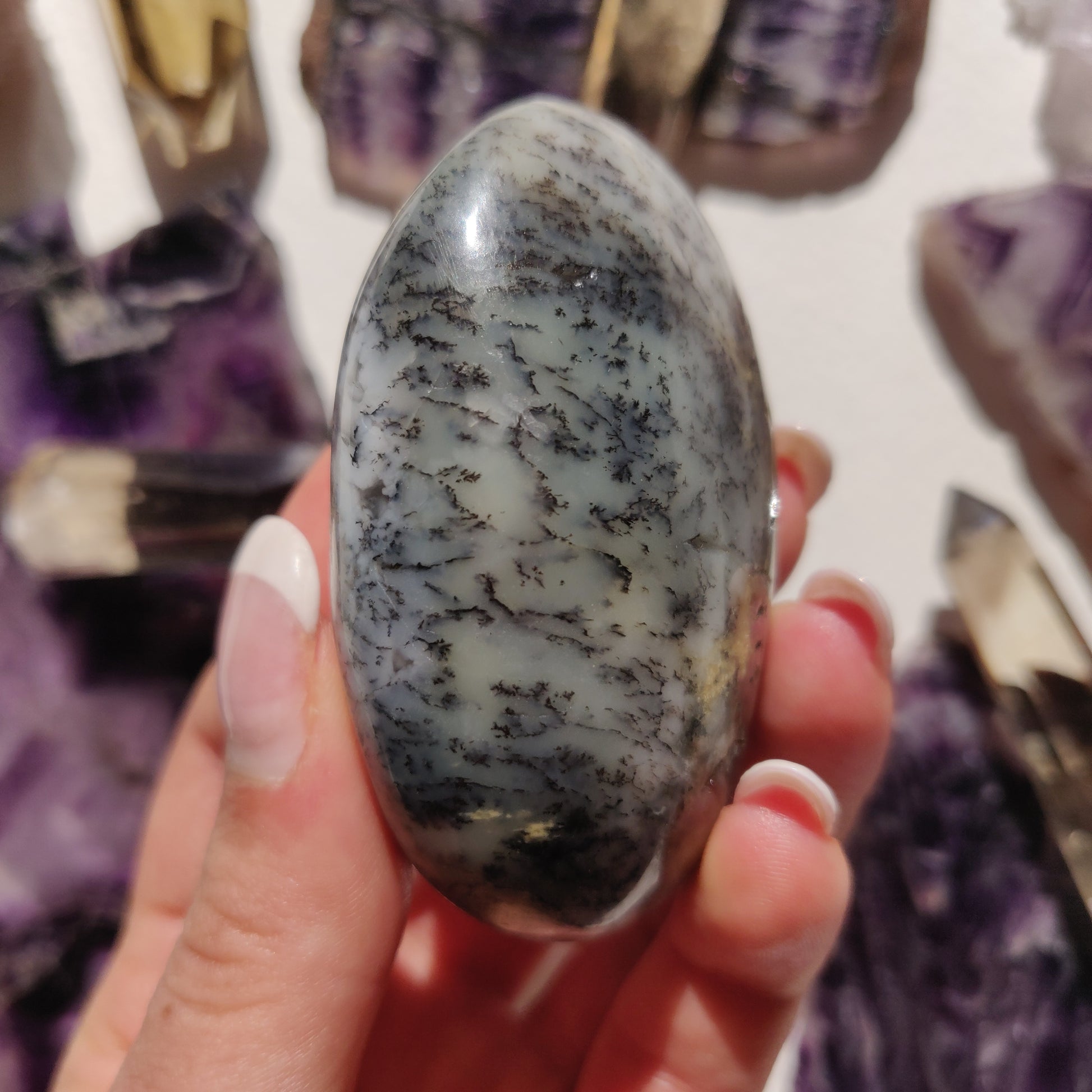 Dendritic Opal Palm Stone (#18) - Simply Affinity