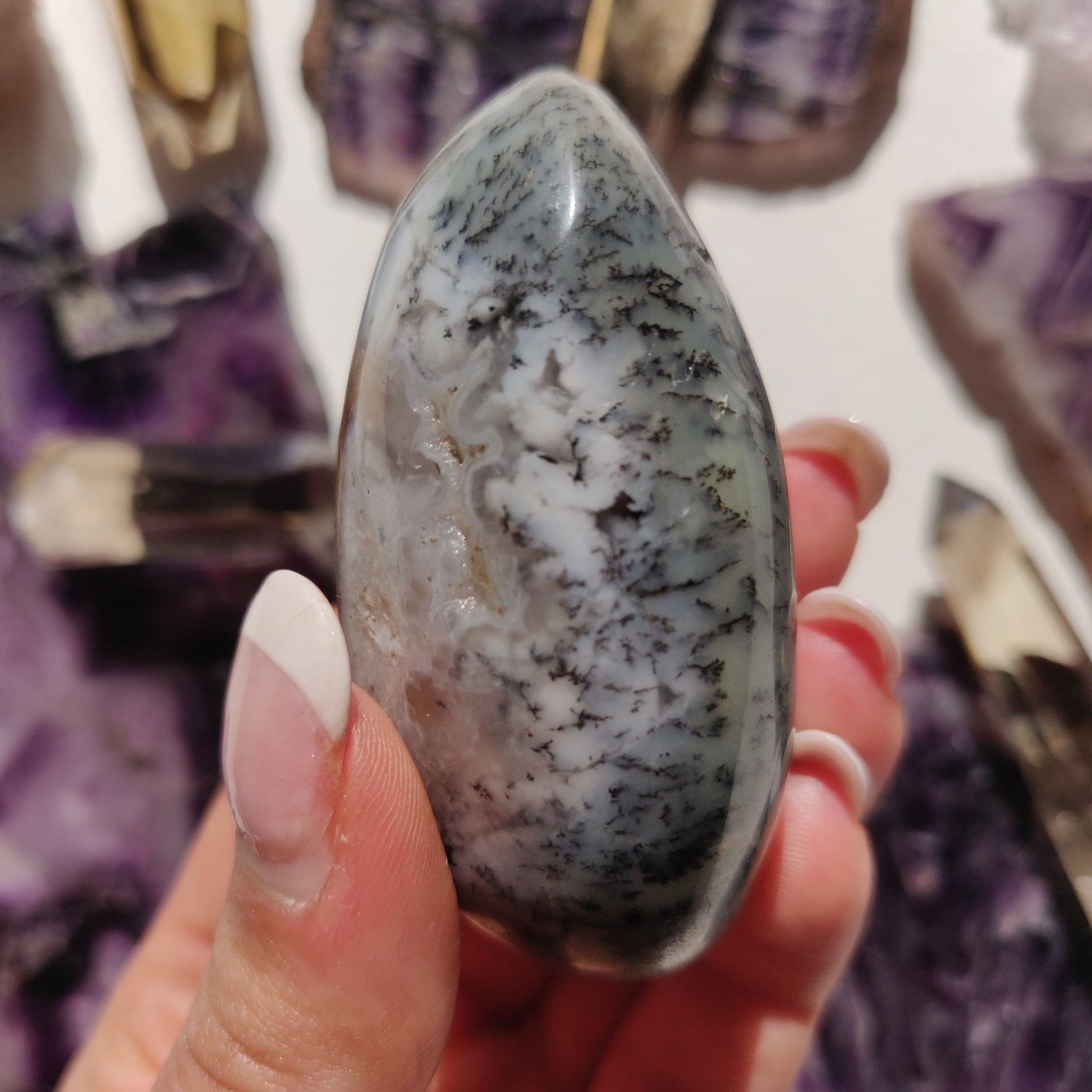 Dendritic Opal Palm Stone (#18) - Simply Affinity