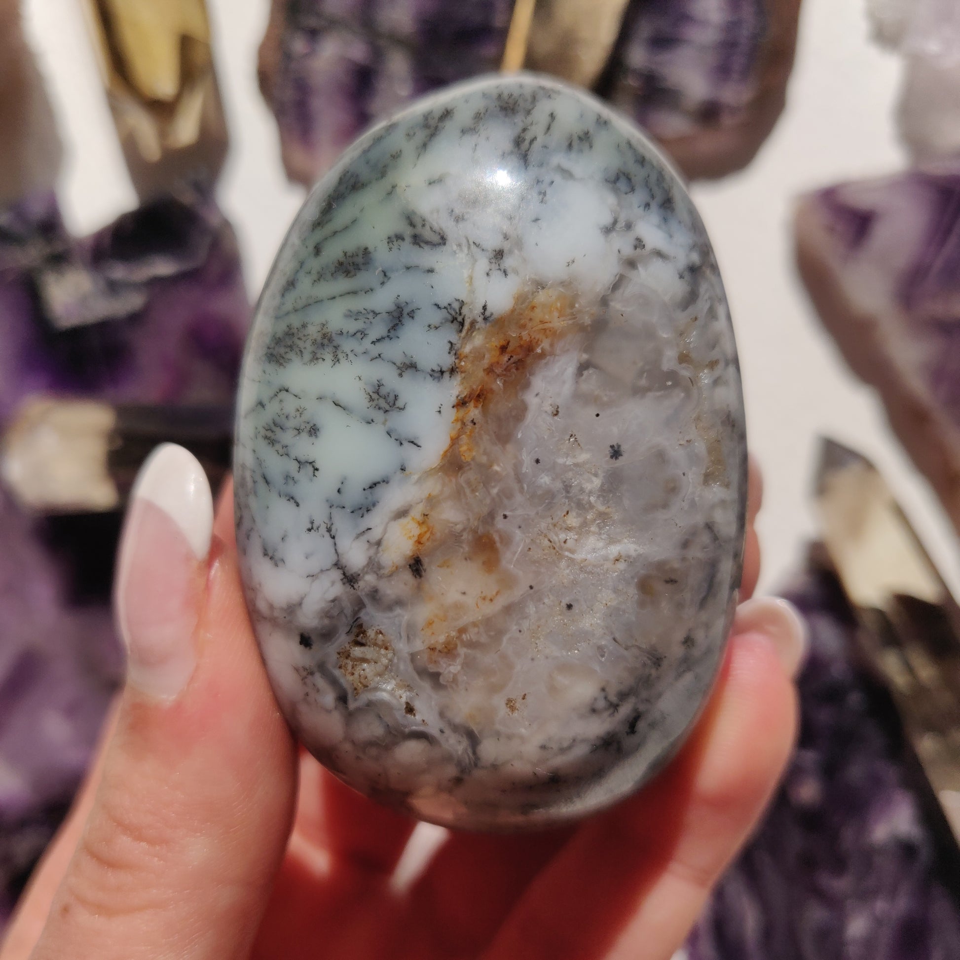 Dendritic Opal Palm Stone (#18) - Simply Affinity