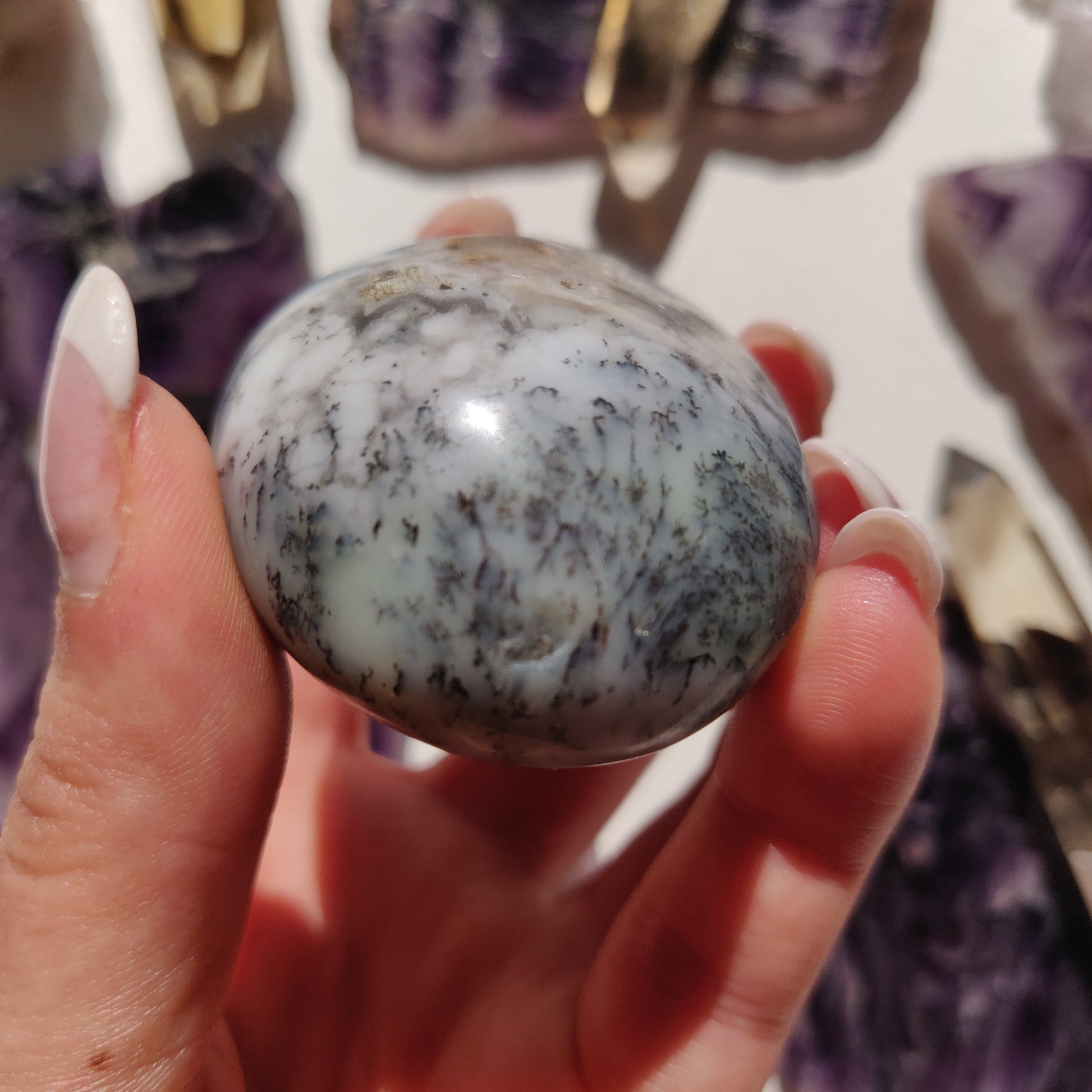 Dendritic Opal Palm Stone (#18) - Simply Affinity