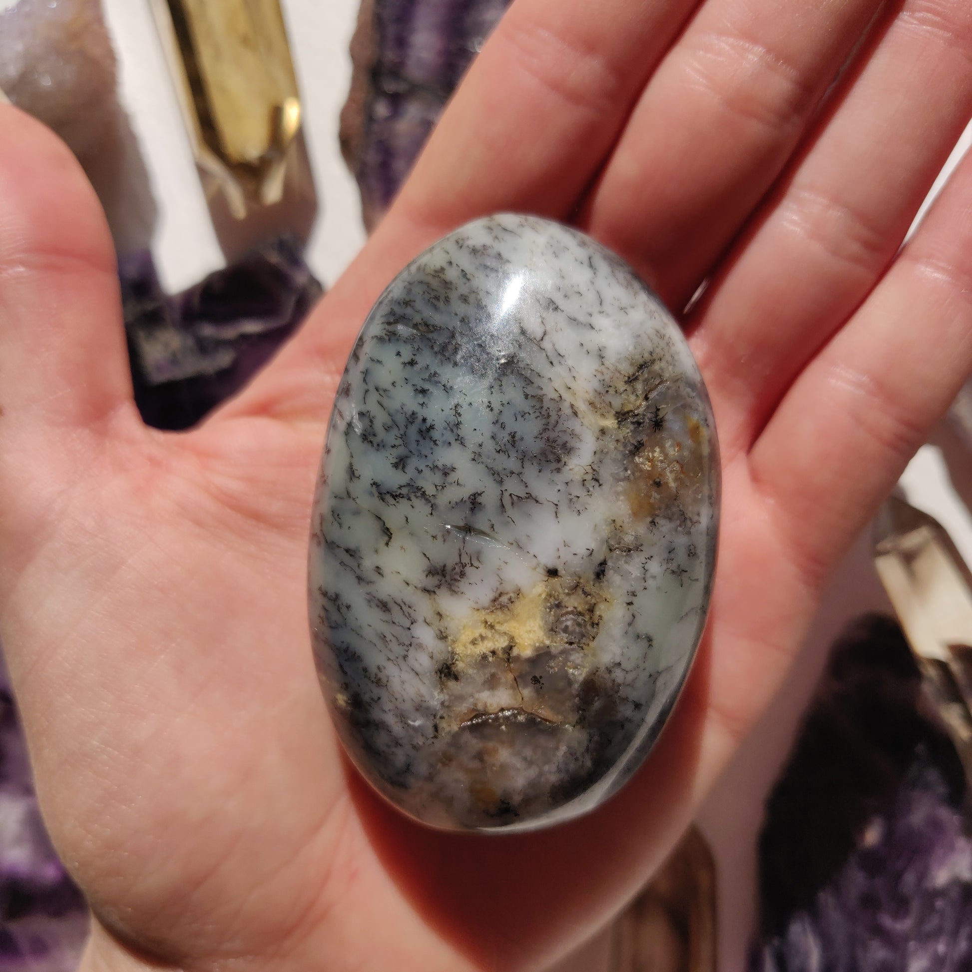 Dendritic Opal Palm Stone (#18) - Simply Affinity