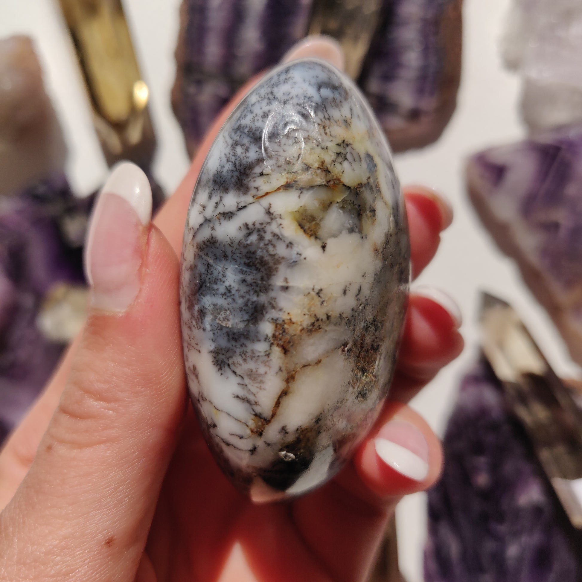 Dendritic Opal Palm Stone (#36) - Simply Affinity