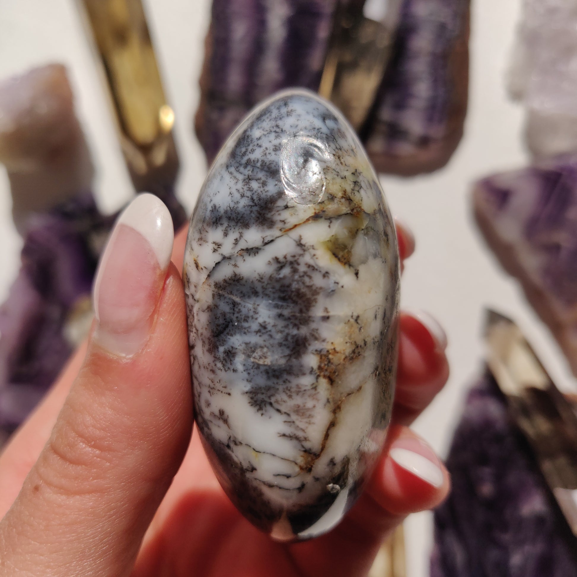 Dendritic Opal Palm Stone (#36) - Simply Affinity