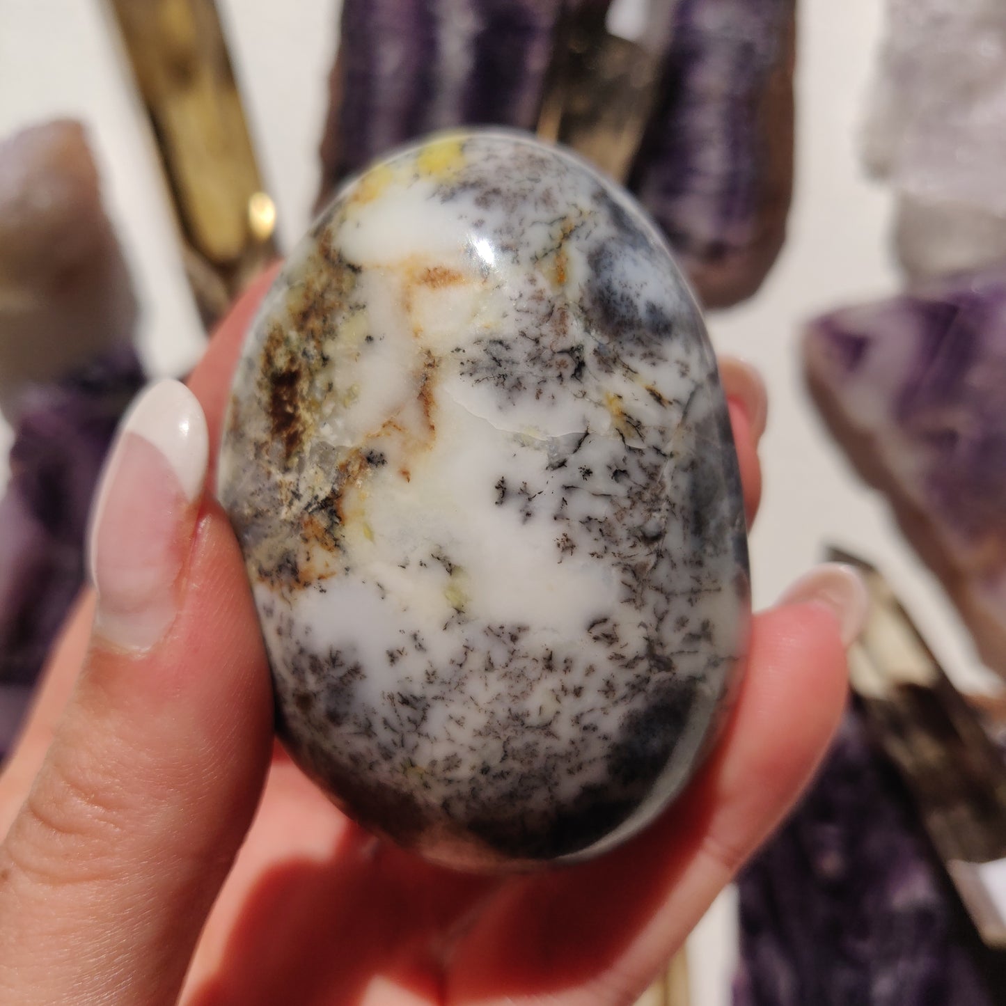 Dendritic Opal Palm Stone (#36) - Simply Affinity