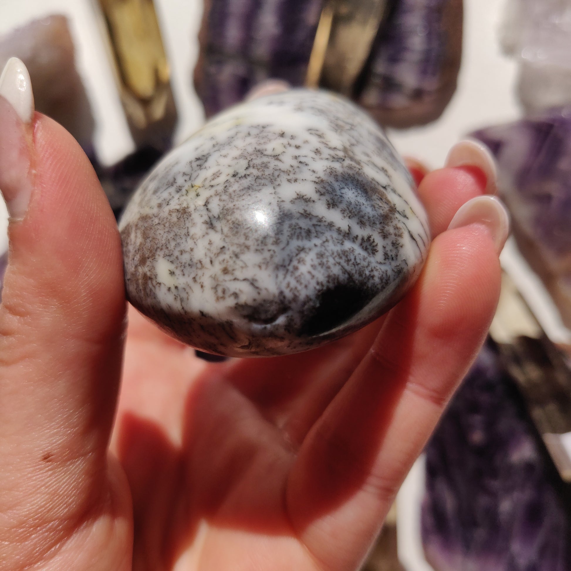 Dendritic Opal Palm Stone (#36) - Simply Affinity