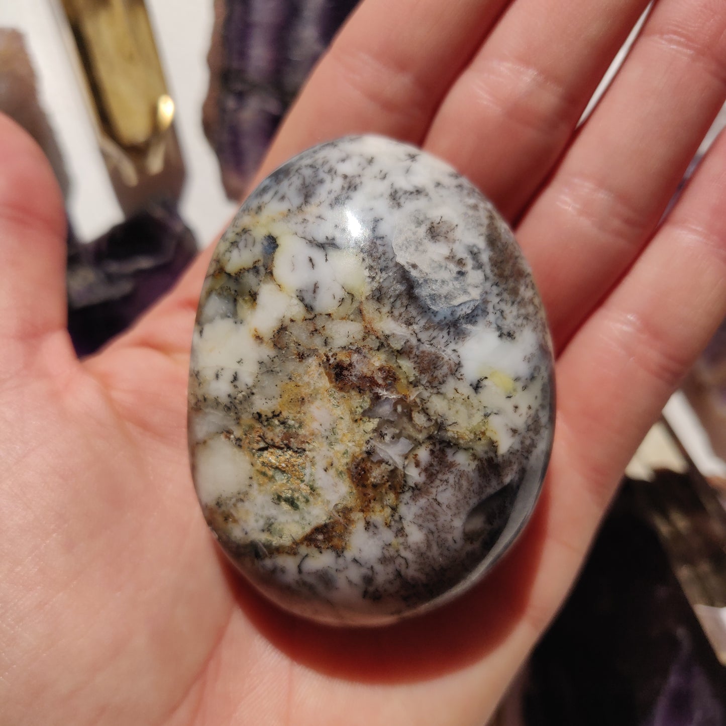 Dendritic Opal Palm Stone (#36) - Simply Affinity