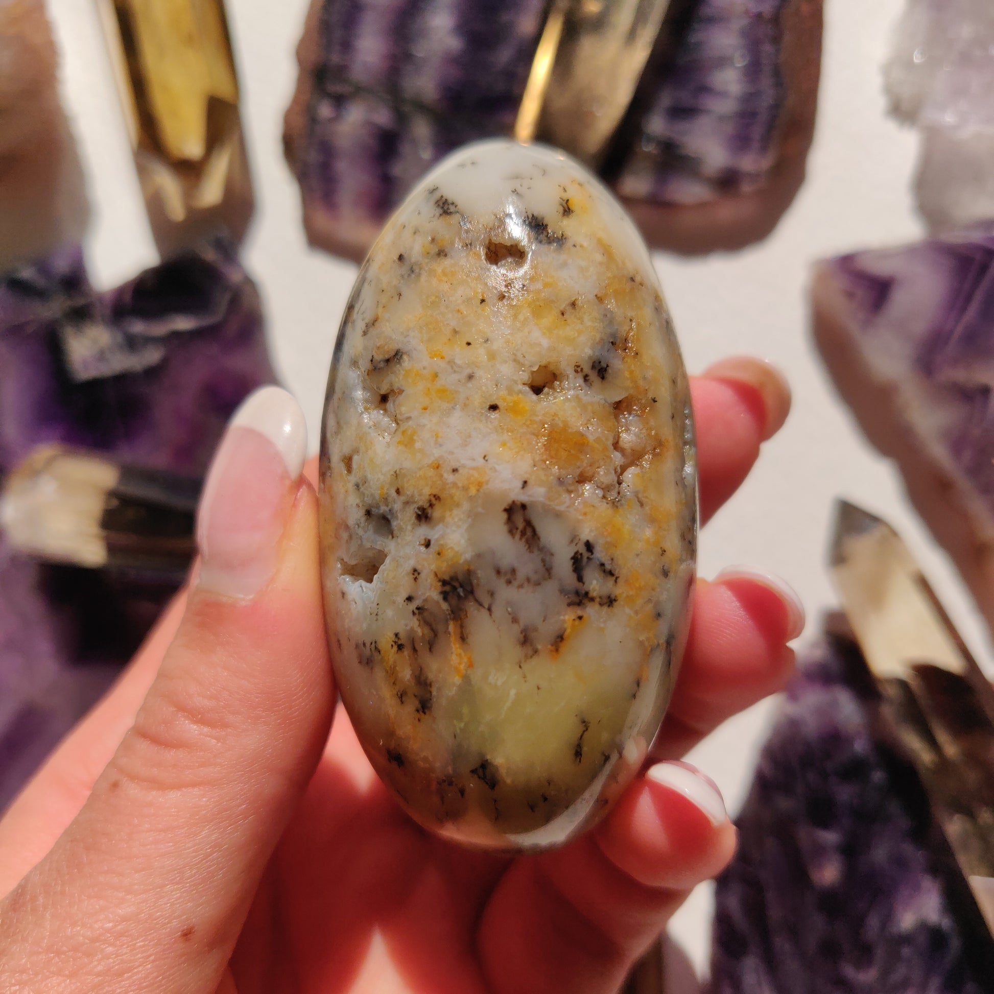 Dendritic Opal Palm Stone (#38) - Simply Affinity