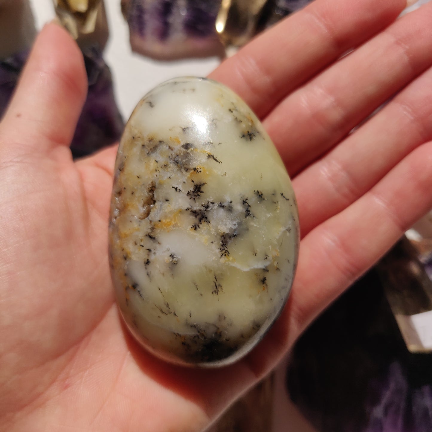 Dendritic Opal Palm Stone (#38) - Simply Affinity