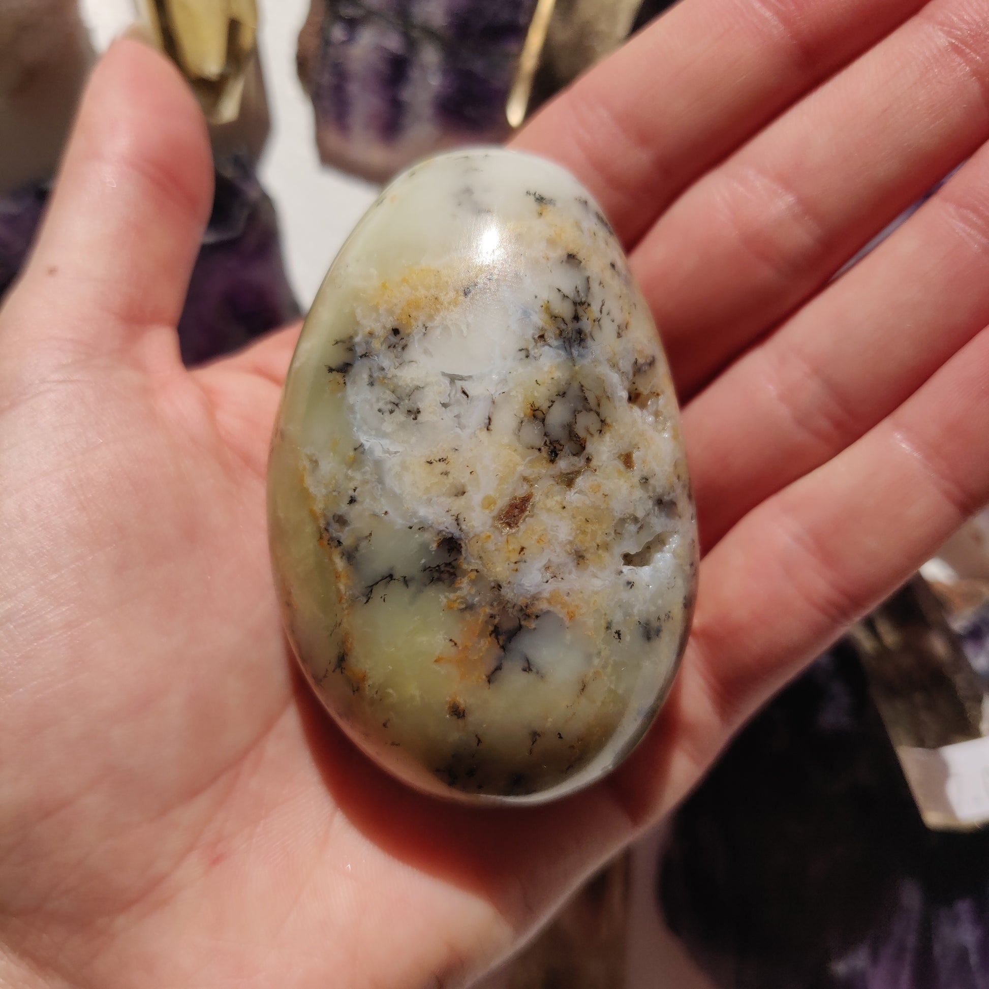 Dendritic Opal Palm Stone (#38) - Simply Affinity