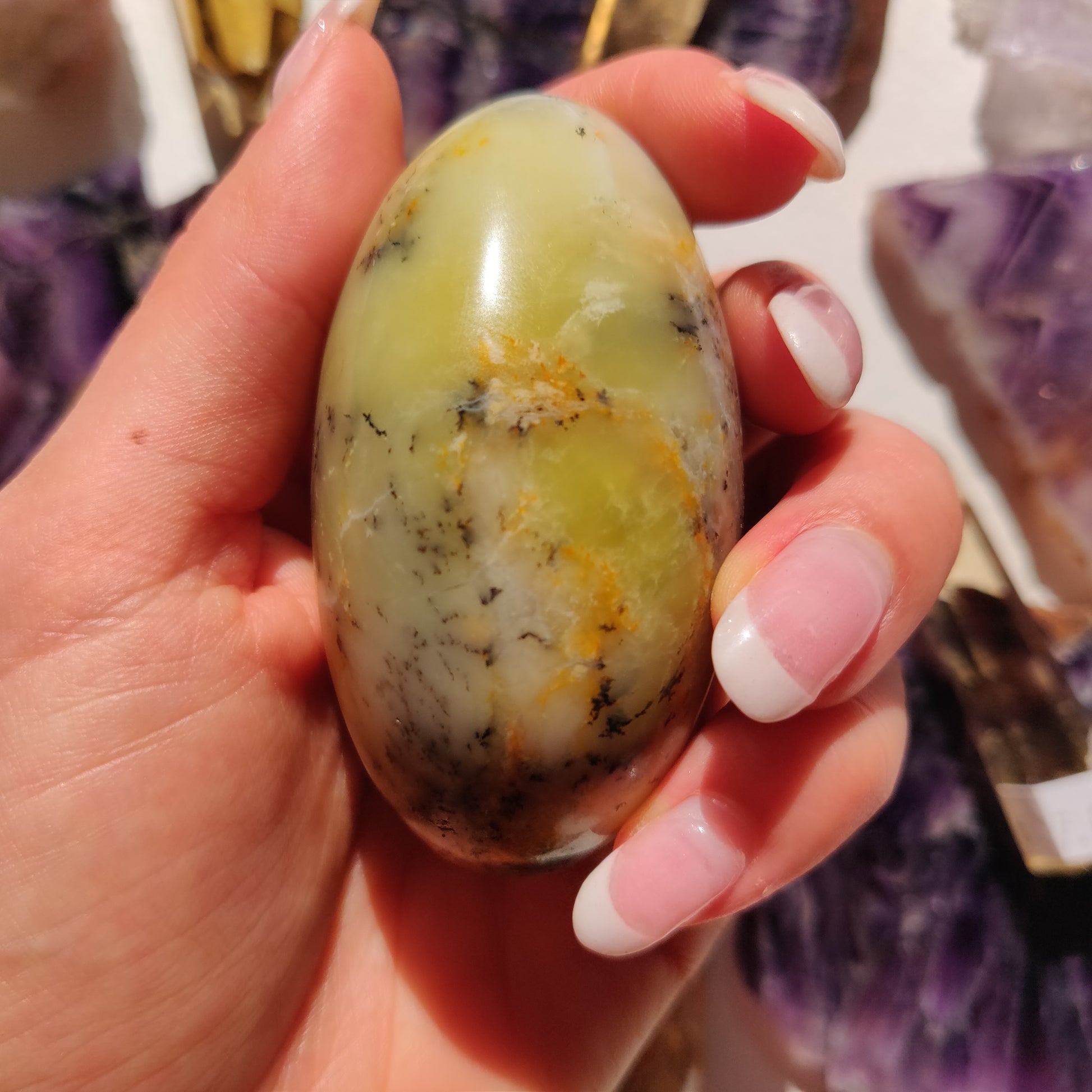 Dendritic Opal Palm Stone (#38) - Simply Affinity
