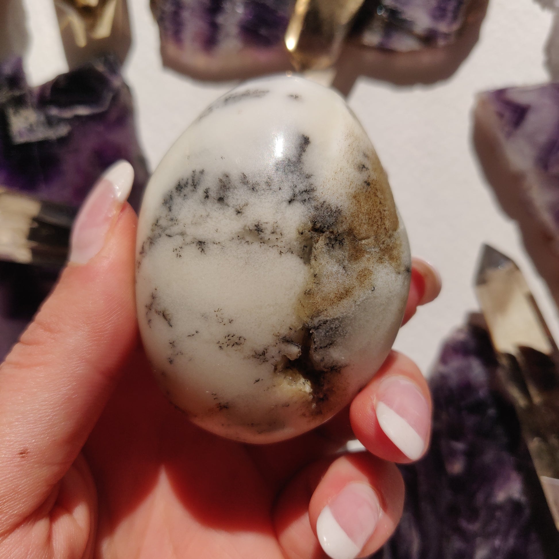 Dendritic Opal Palm Stone (#39) - Simply Affinity