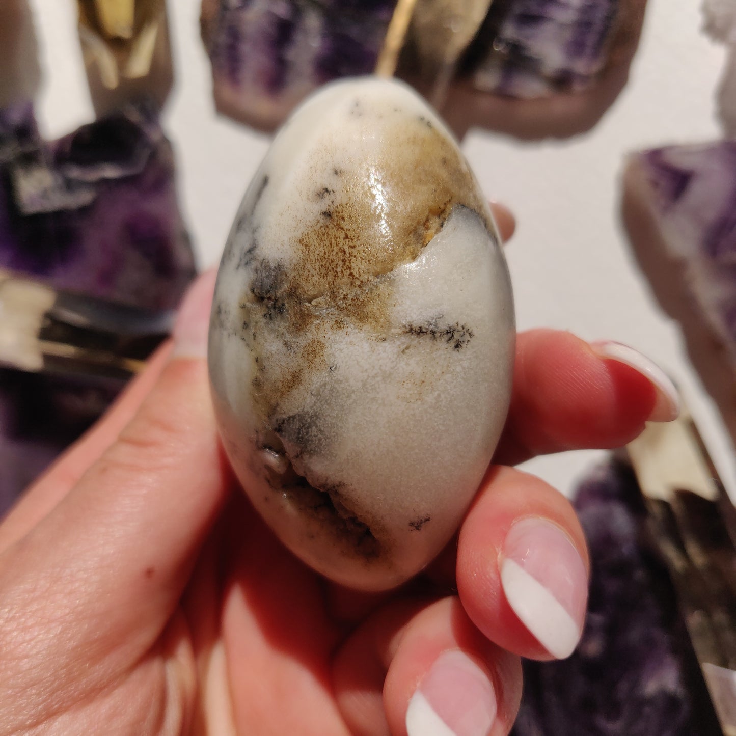Dendritic Opal Palm Stone (#39) - Simply Affinity