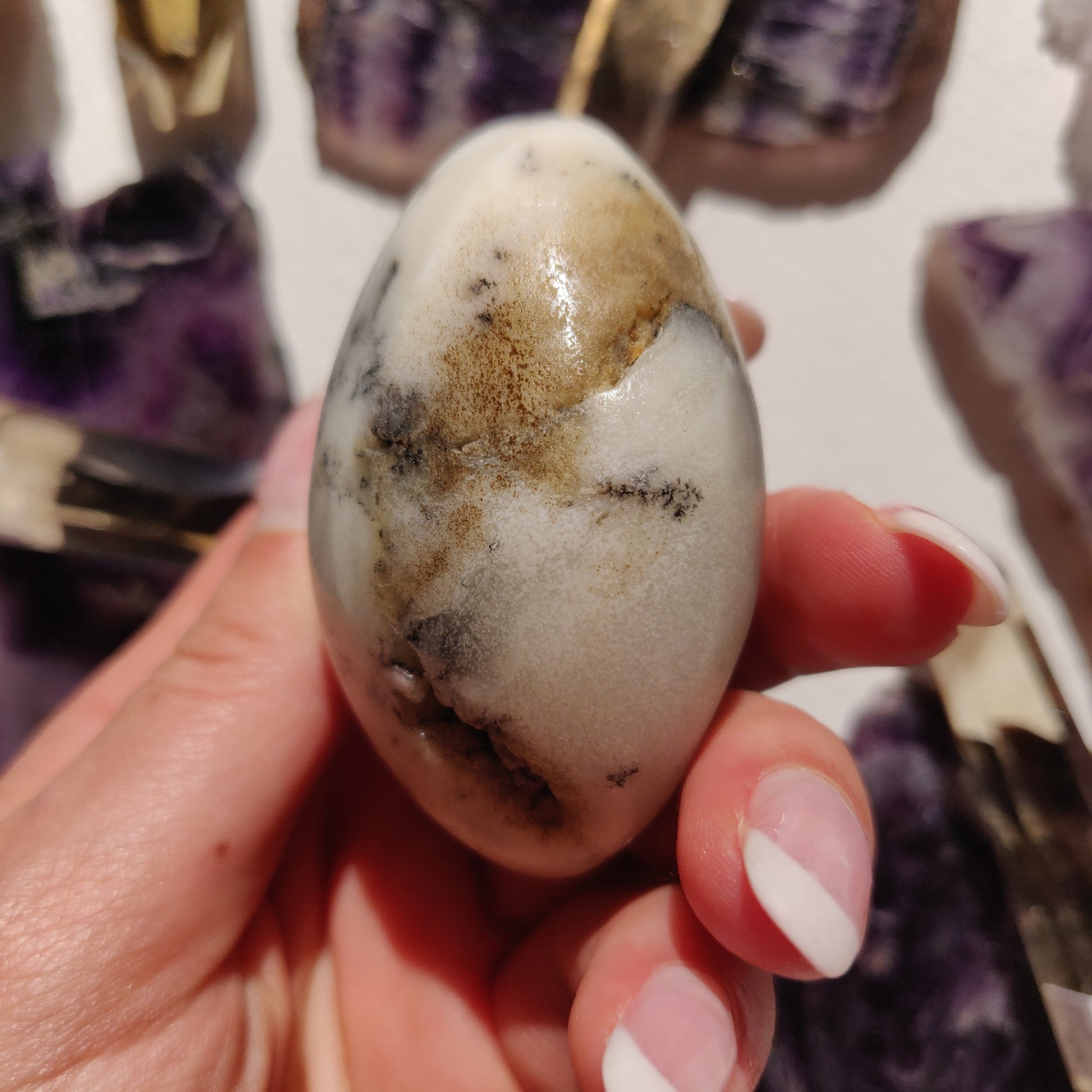 Dendritic Opal Palm Stone (#39) - Simply Affinity