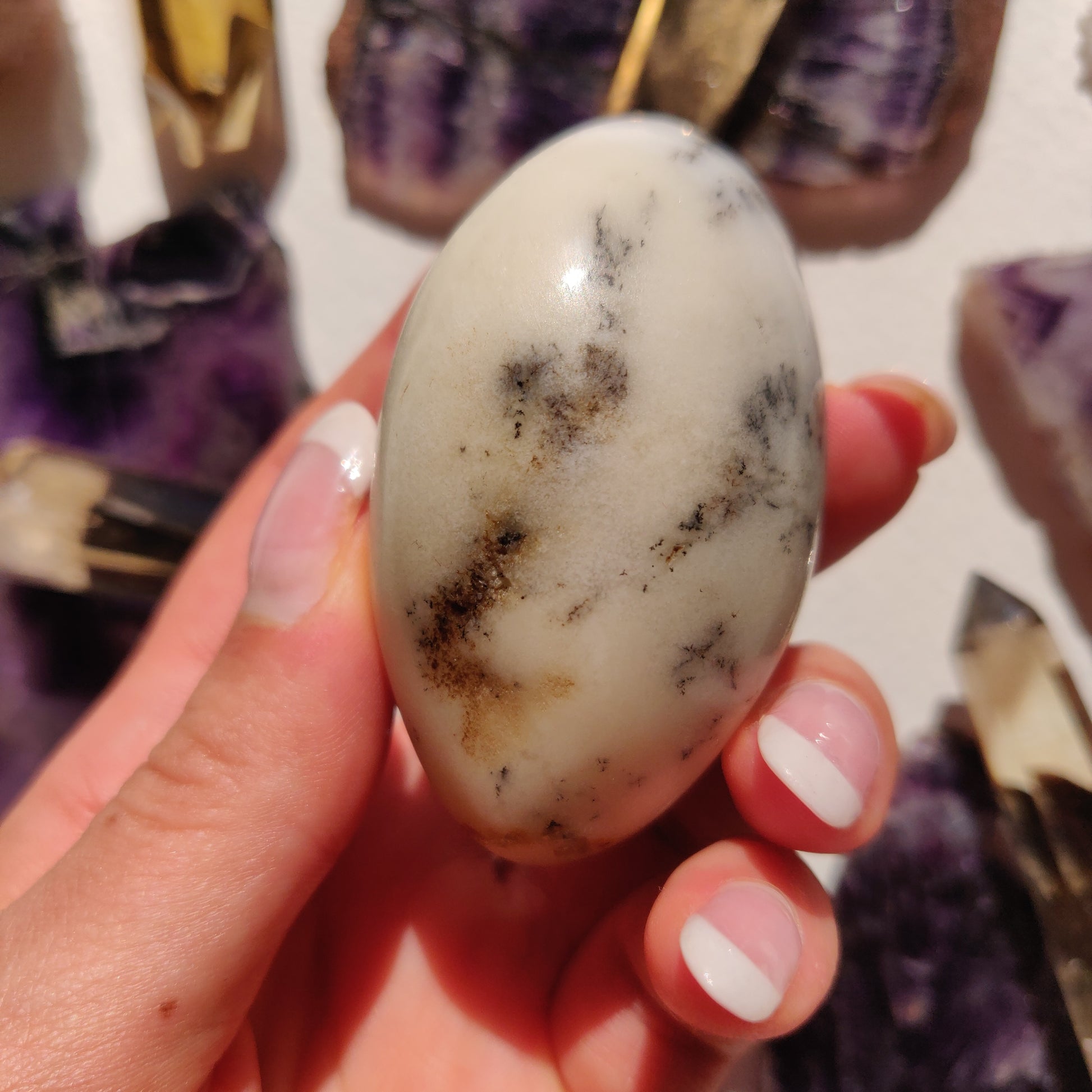 Dendritic Opal Palm Stone (#39) - Simply Affinity