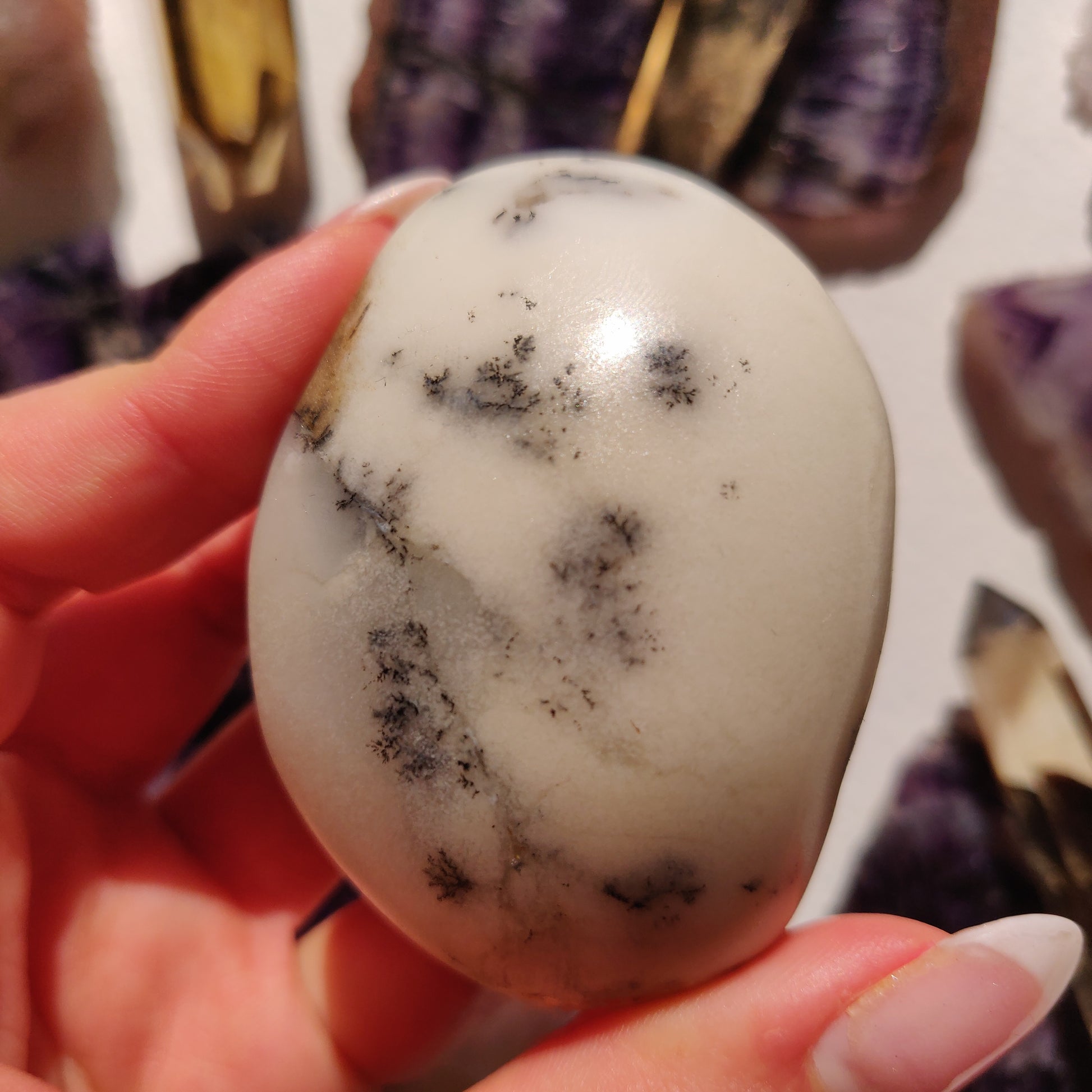 Dendritic Opal Palm Stone (#39) - Simply Affinity