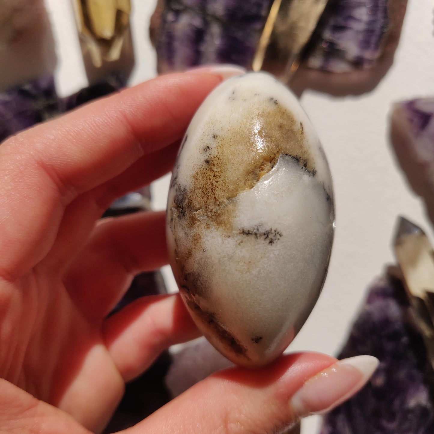 Dendritic Opal Palm Stone (#39) - Simply Affinity