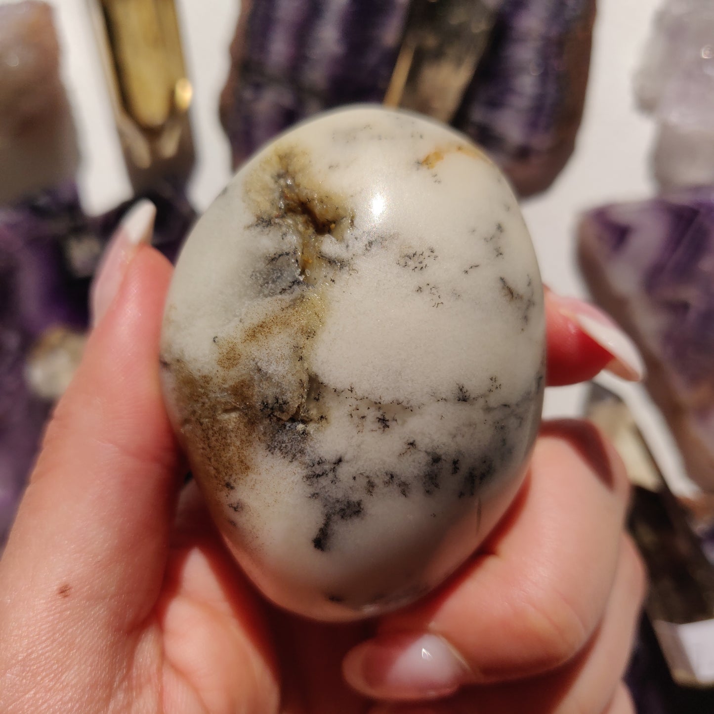 Dendritic Opal Palm Stone (#39) - Simply Affinity