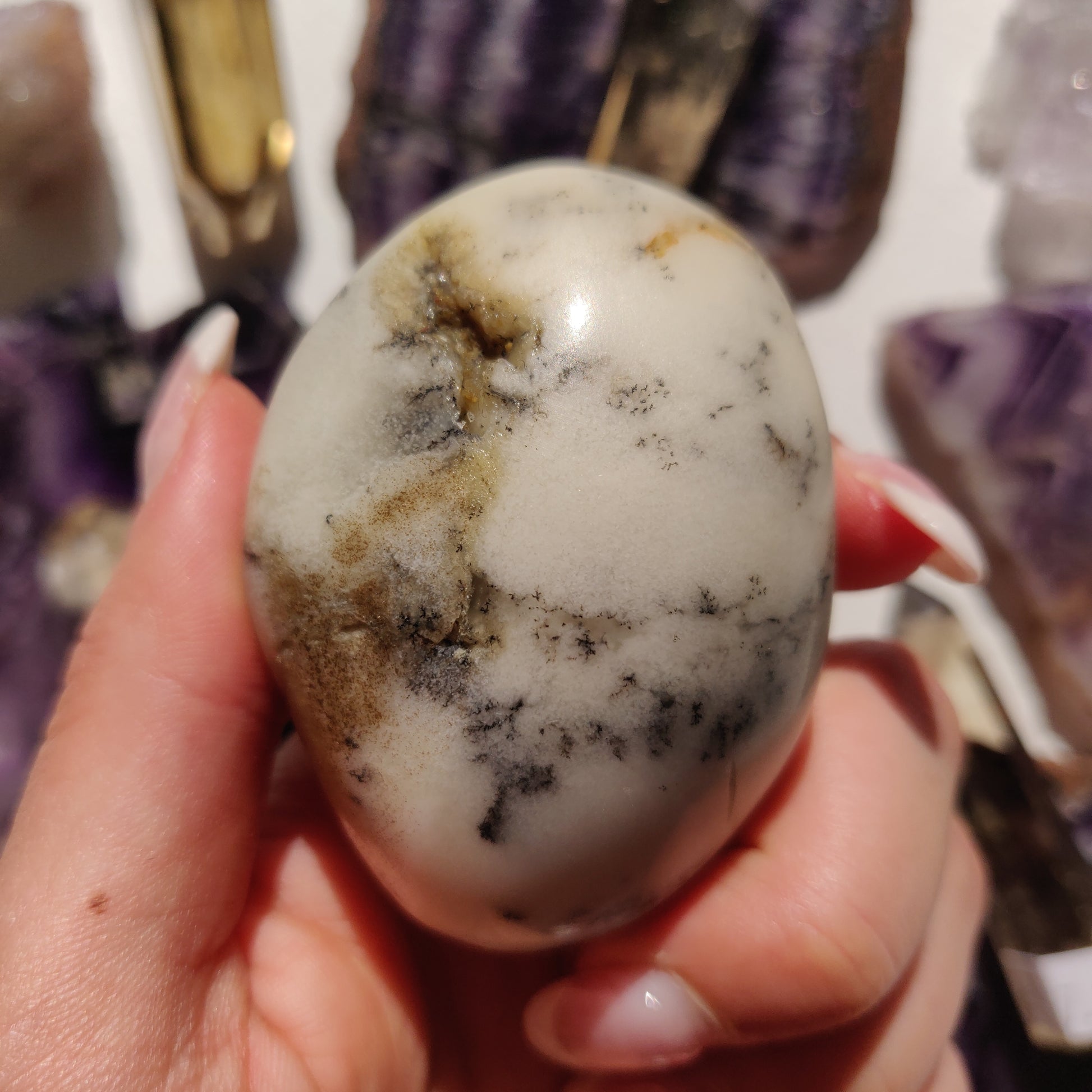 Dendritic Opal Palm Stone (#39) - Simply Affinity