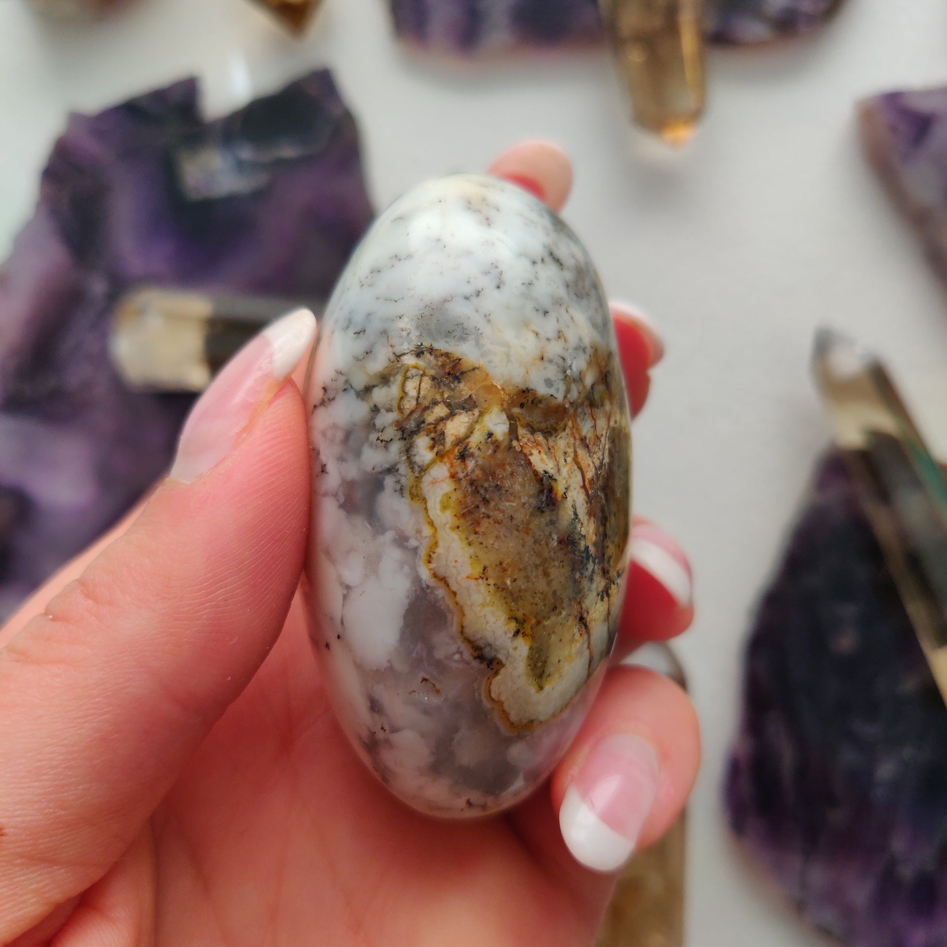 Dendritic Opal Palm Stone (#43) - Simply Affinity