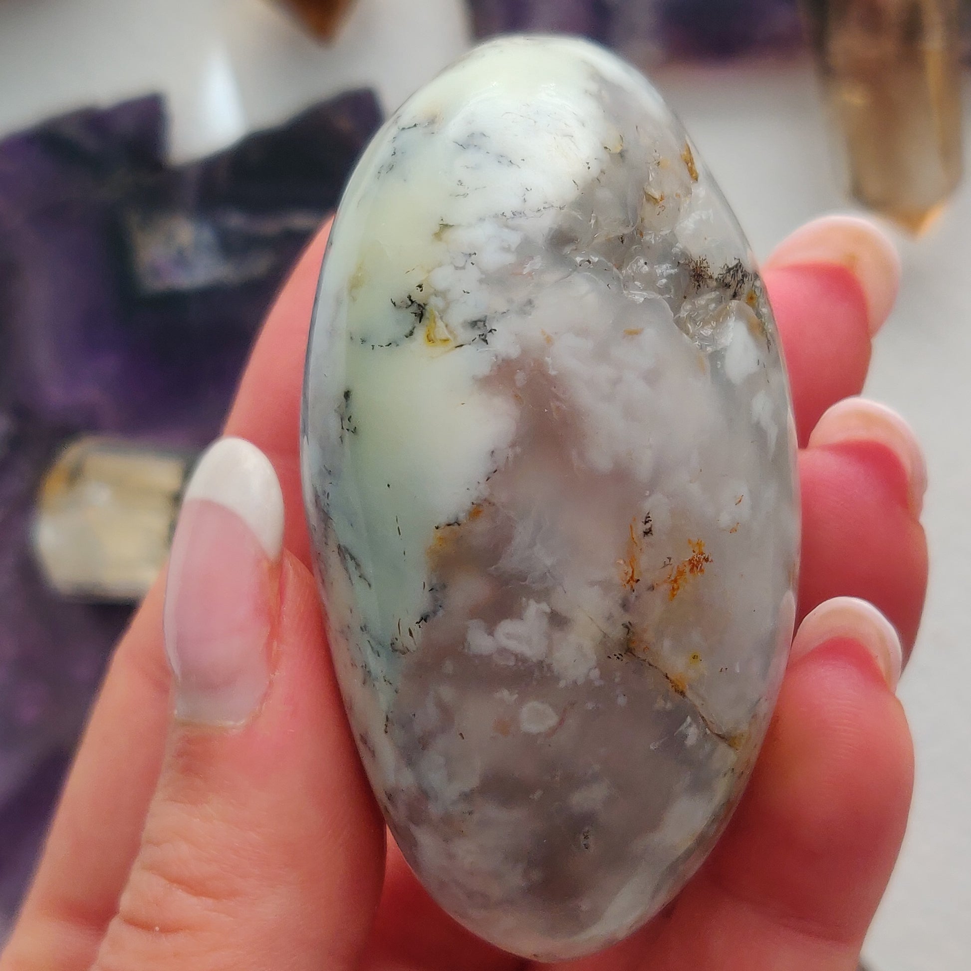 Dendritic Opal Palm Stone (#43) - Simply Affinity