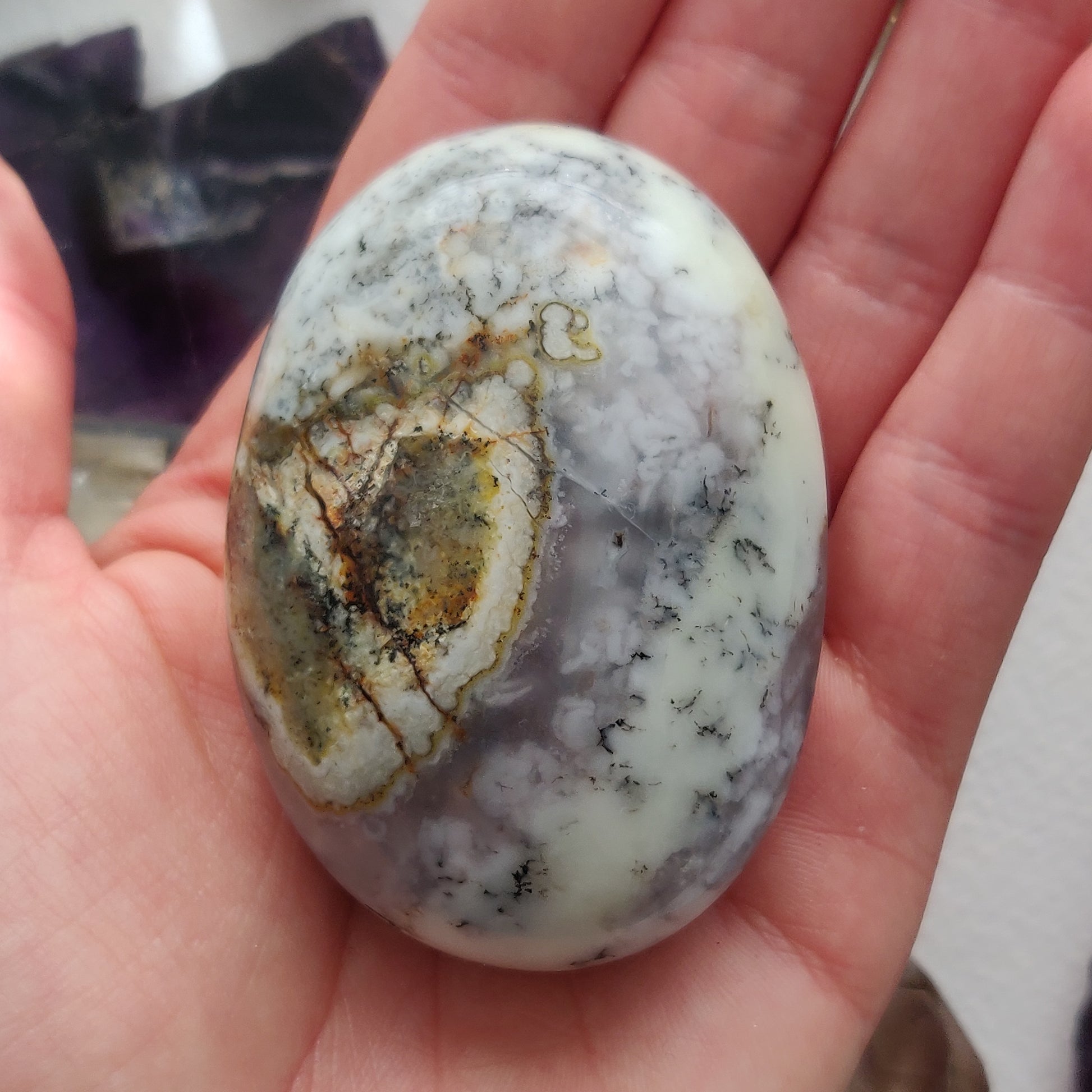 Dendritic Opal Palm Stone (#43) - Simply Affinity