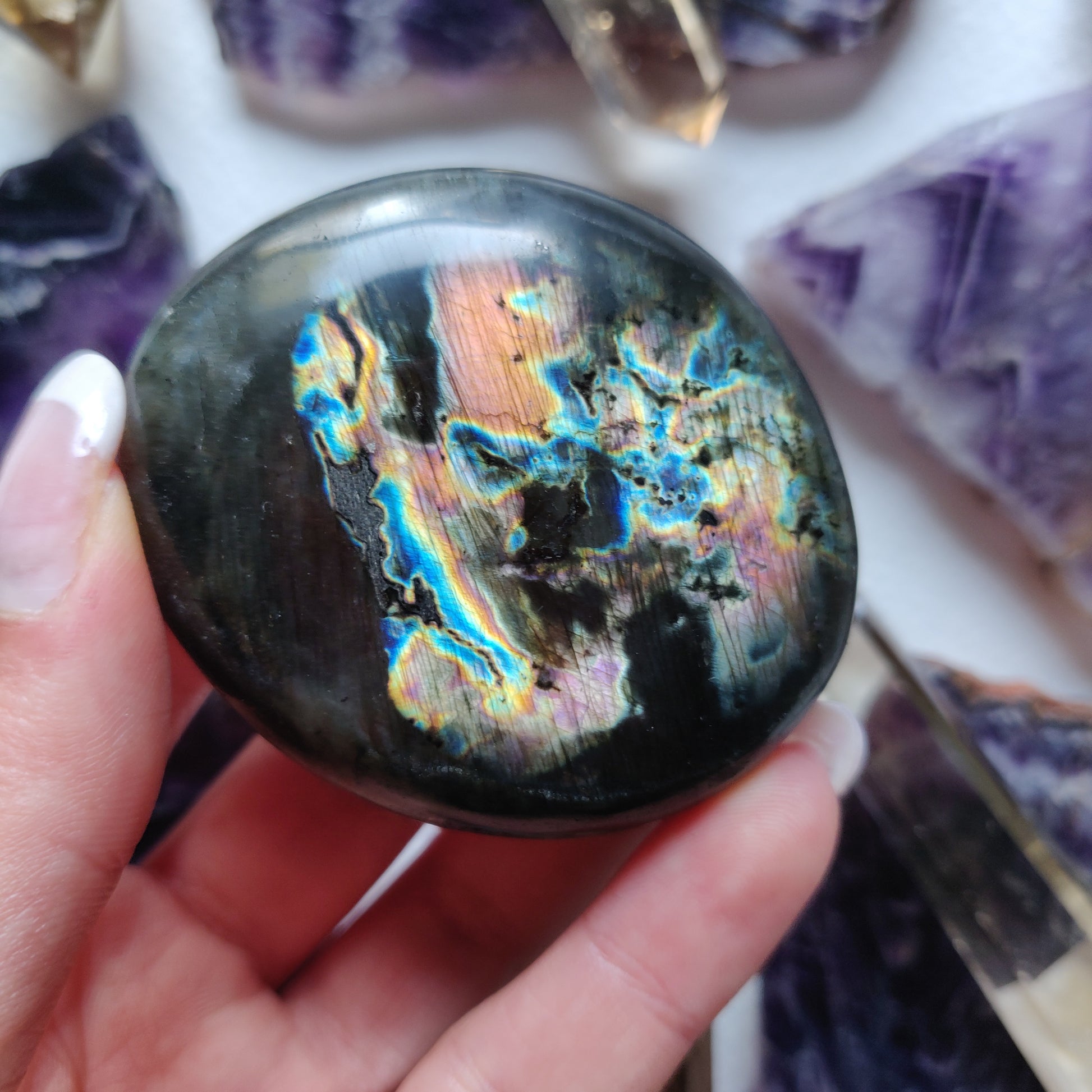 Labradorite Palm Stone (#161) - Simply Affinity