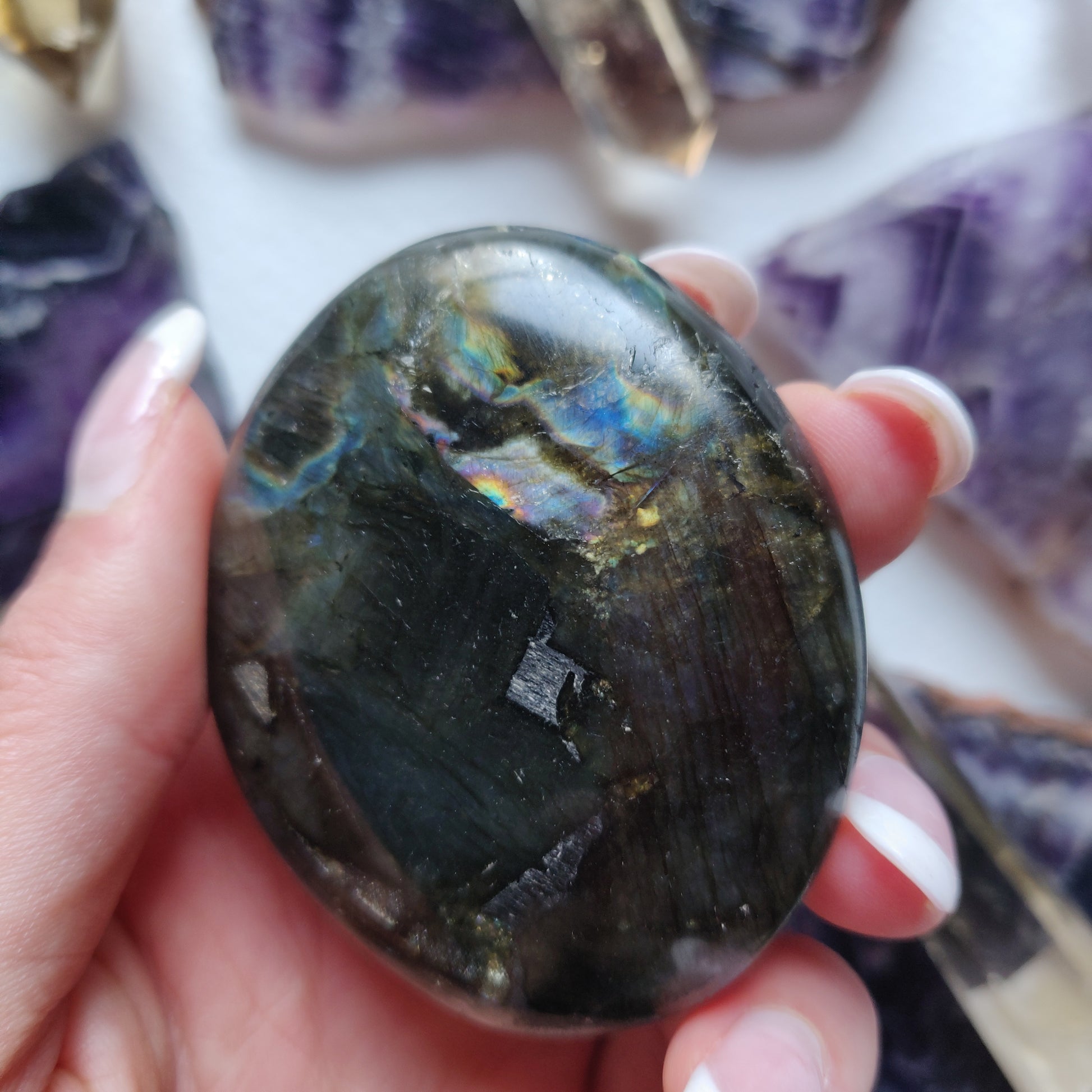 Labradorite Palm Stone (#161) - Simply Affinity