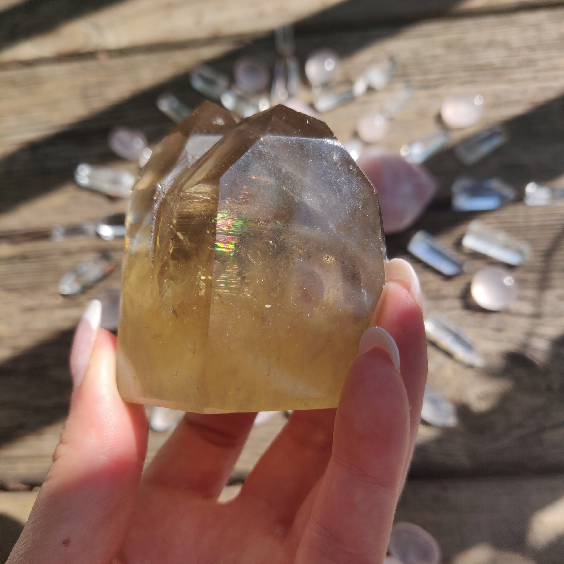 Citrine Cluster Points with Rainbow Inclusons (#12E) - Simply Affinity