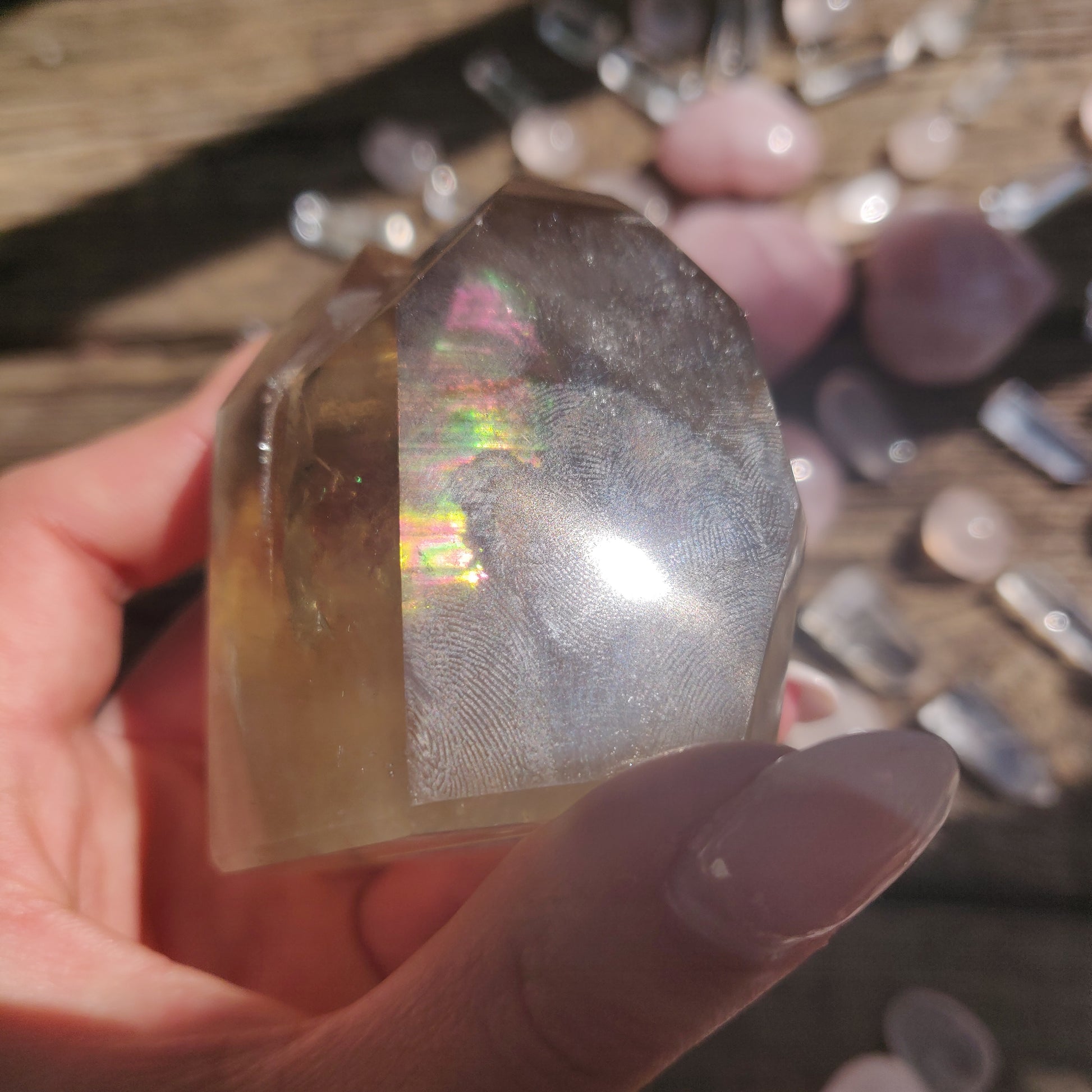 Citrine Cluster Points with Rainbow Inclusons (#12E) - Simply Affinity