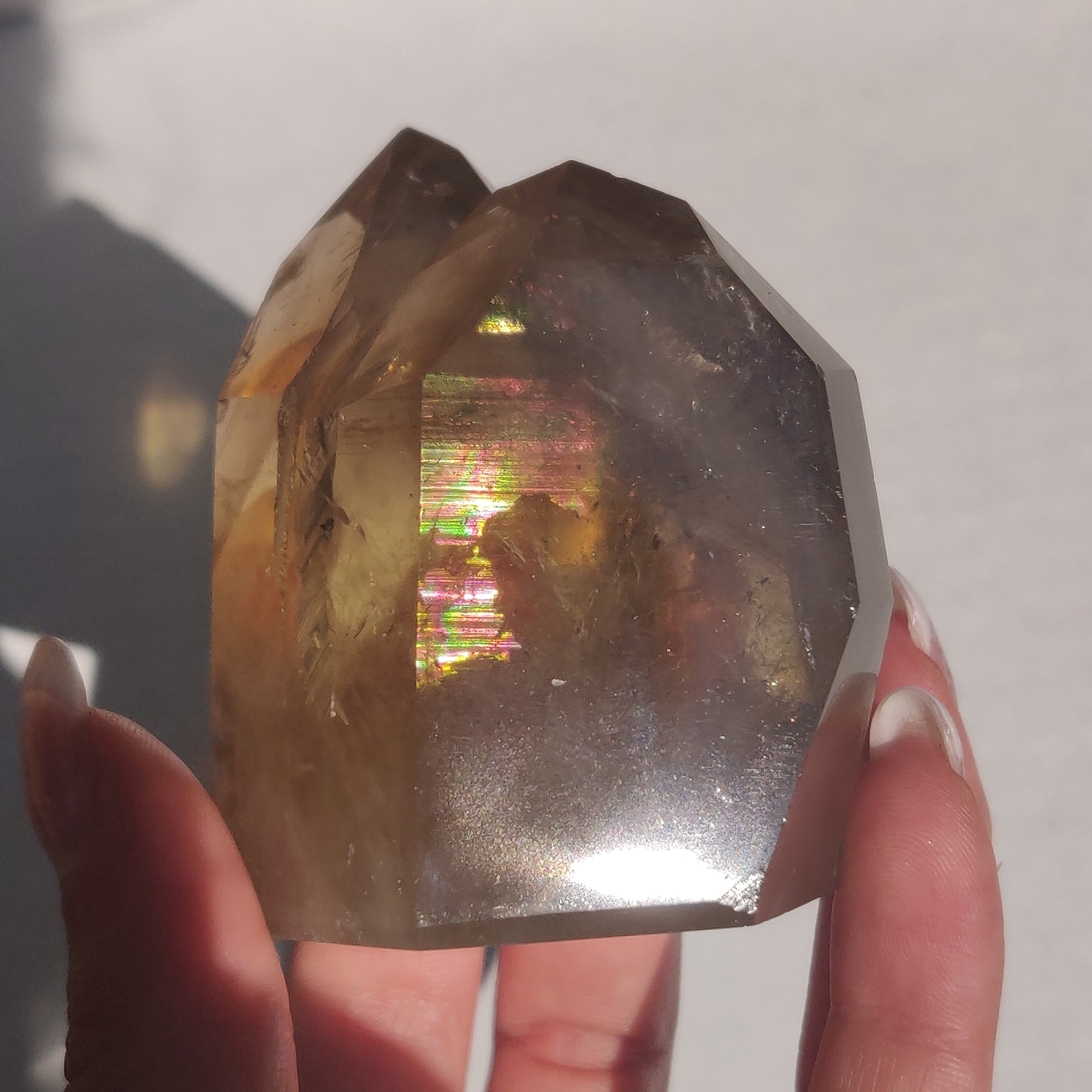 Citrine Cluster Points with Rainbow Inclusons (#12E) - Simply Affinity
