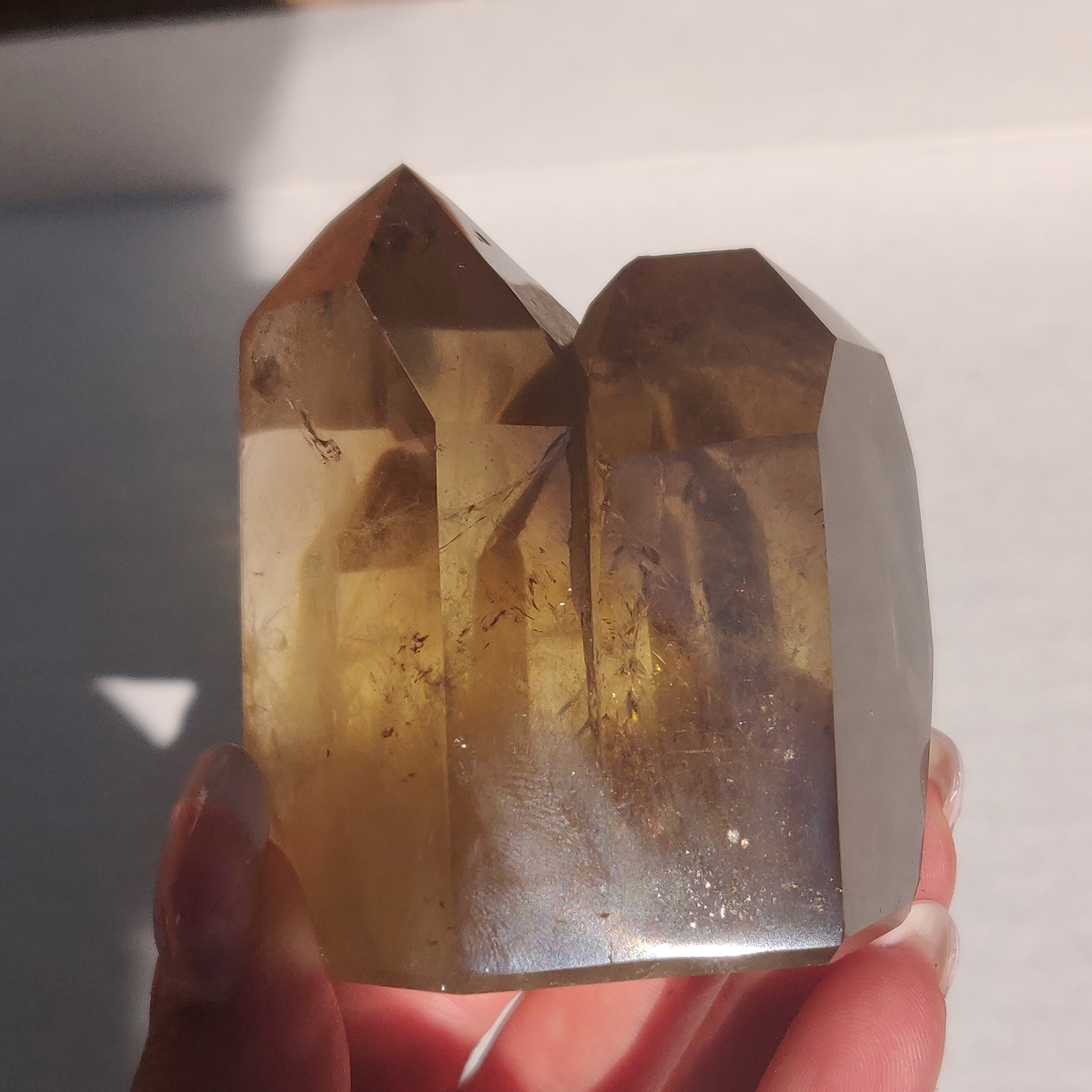 Citrine Cluster Points with Rainbow Inclusons (#12E) - Simply Affinity
