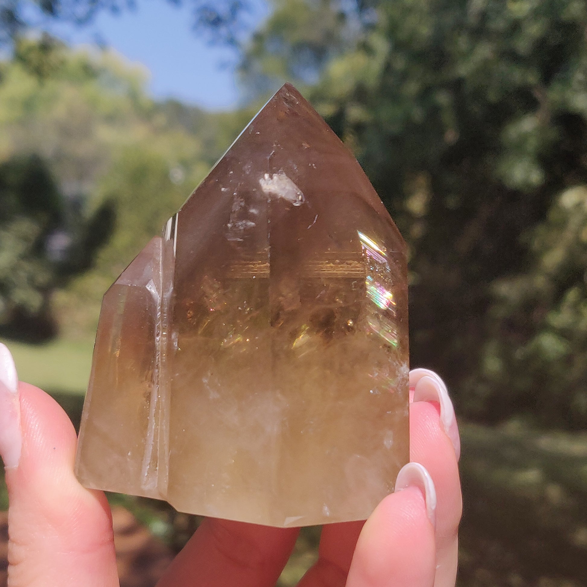 Citrine Cluster Points with Rainbow Inclusons (#12E) - Simply Affinity