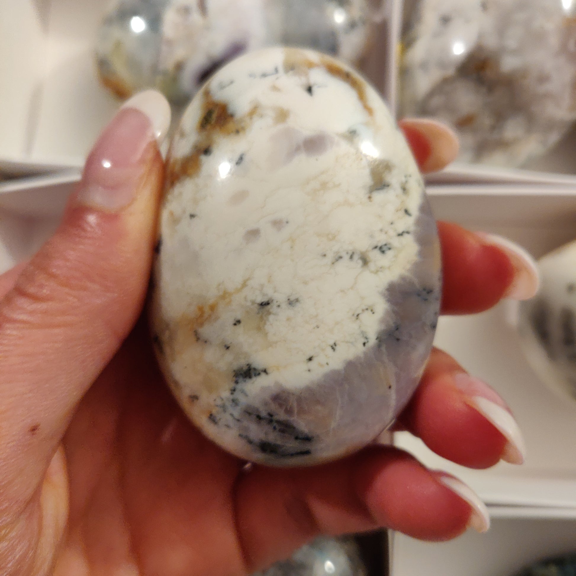 Purple Dendritic Opal Palm Stone (#40) - Simply Affinity