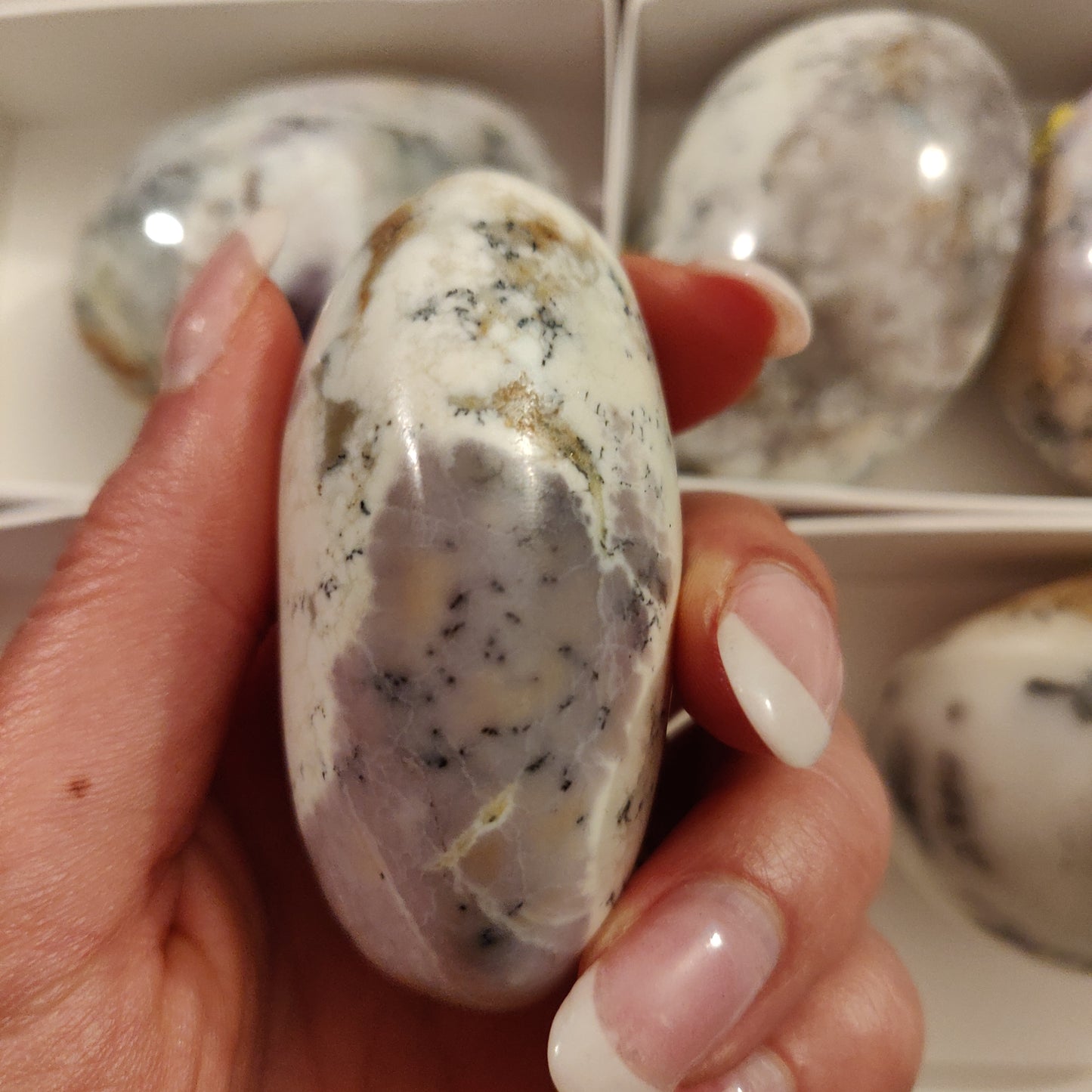 Purple Dendritic Opal Palm Stone (#40) - Simply Affinity