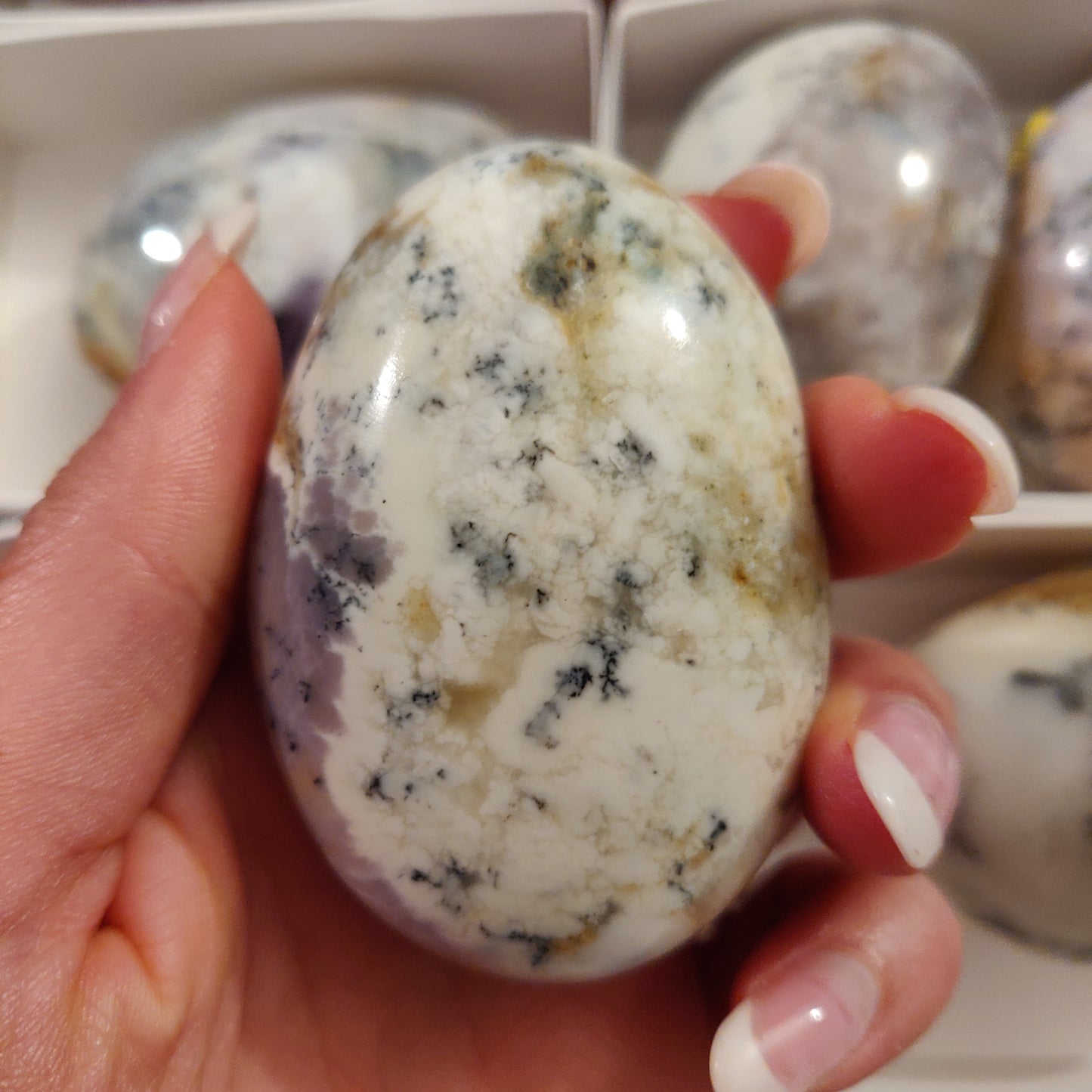 Purple Dendritic Opal Palm Stone (#40) - Simply Affinity