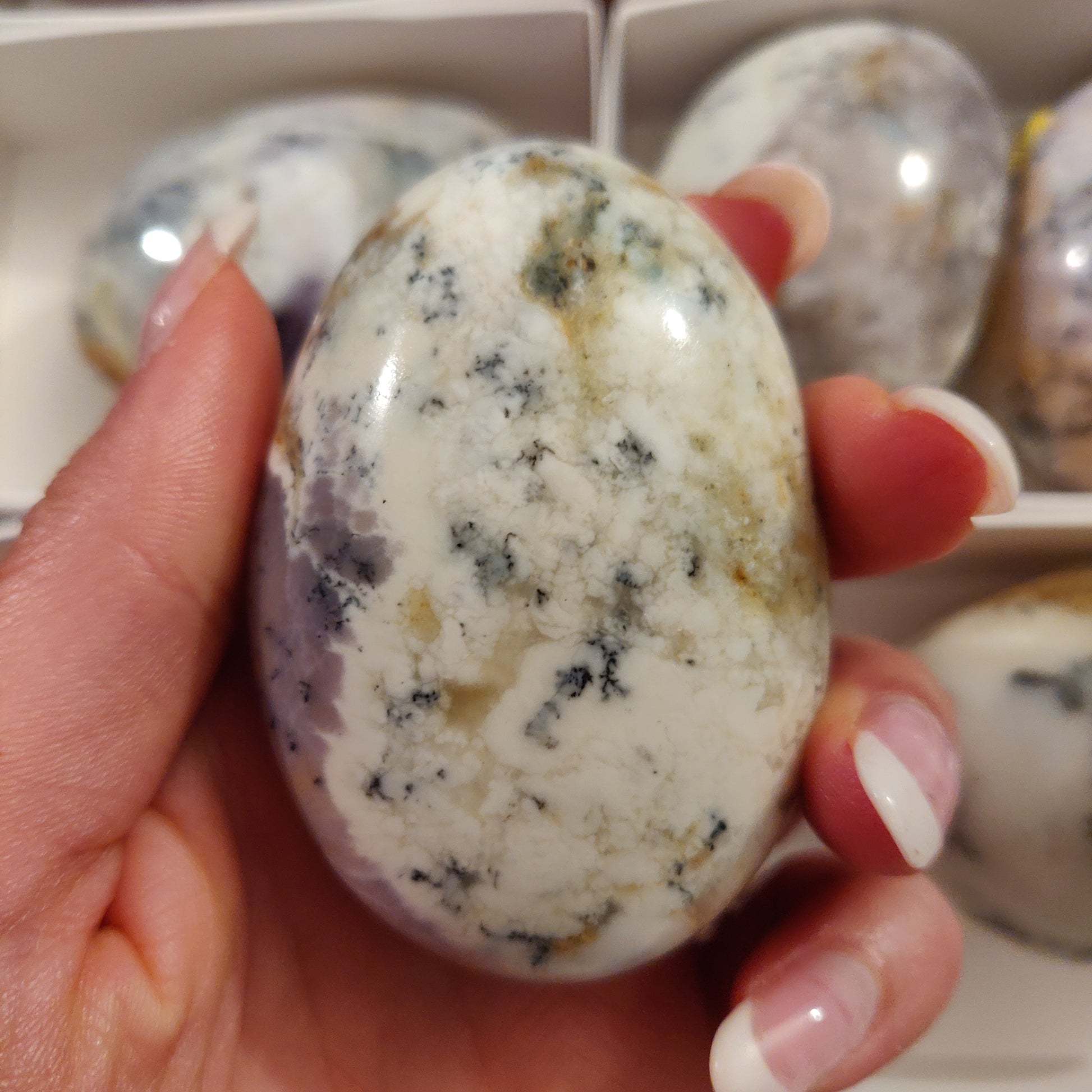 Purple Dendritic Opal Palm Stone (#40) - Simply Affinity