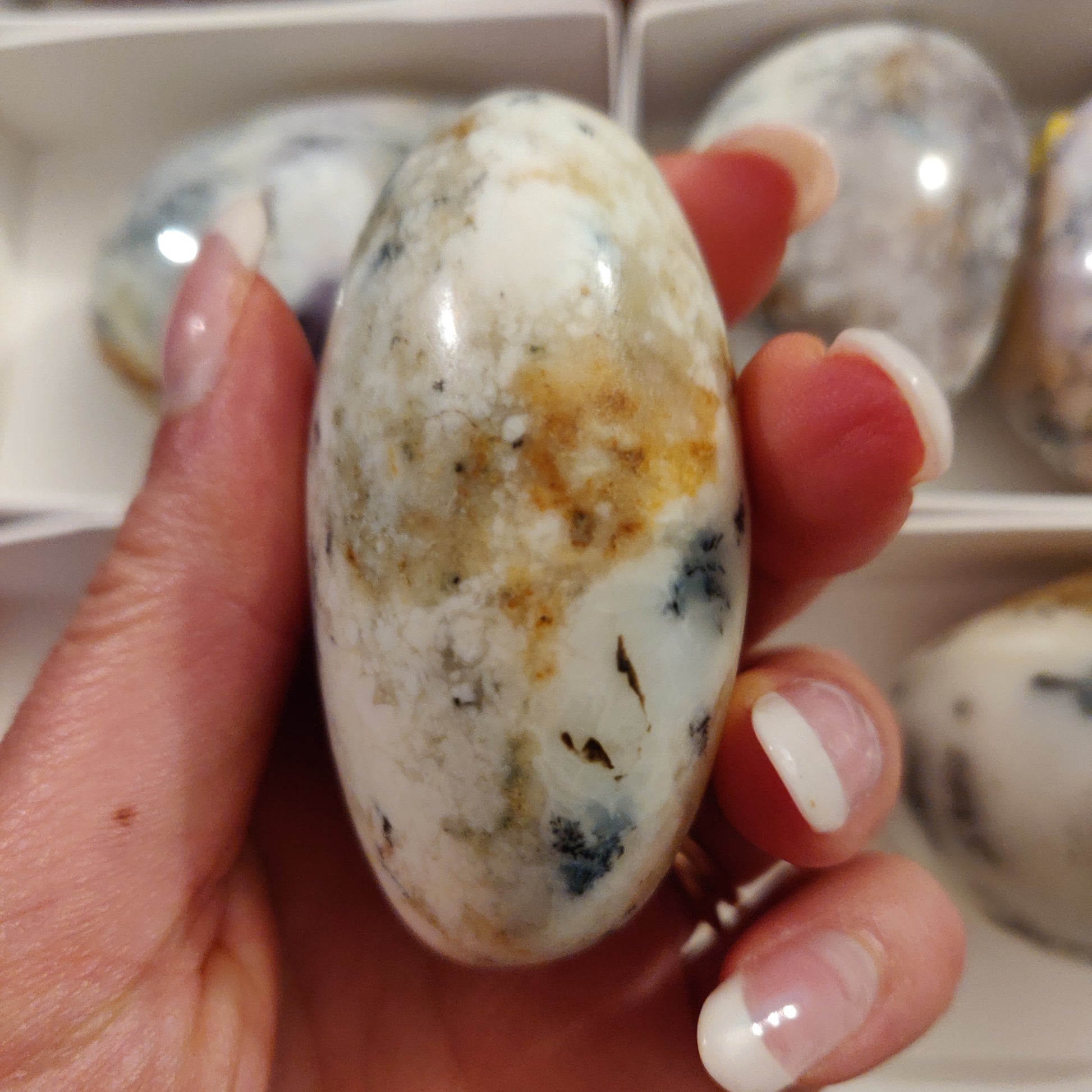 Purple Dendritic Opal Palm Stone (#40) - Simply Affinity