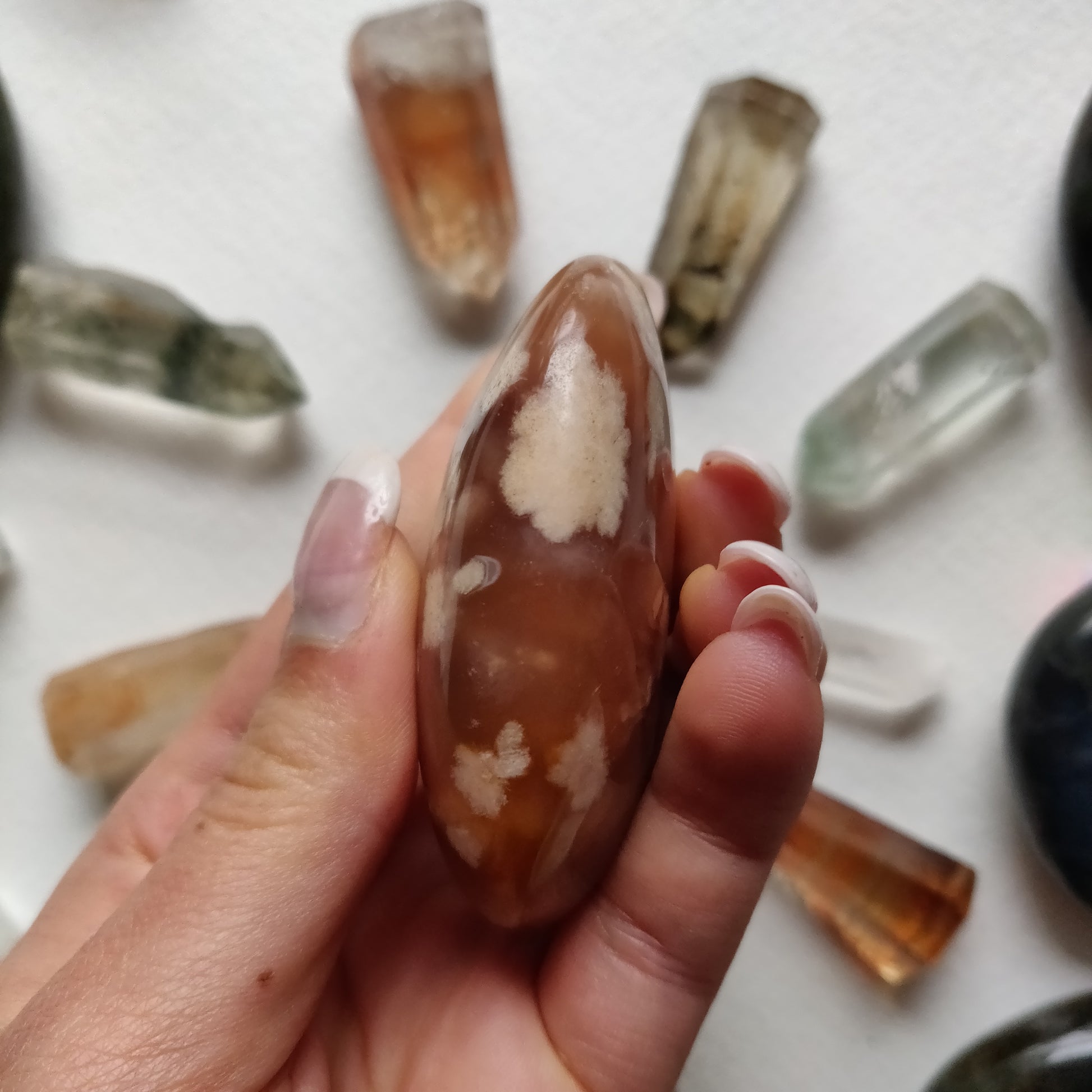 Flower Agate Palm Stone (#15) - Simply Affinity