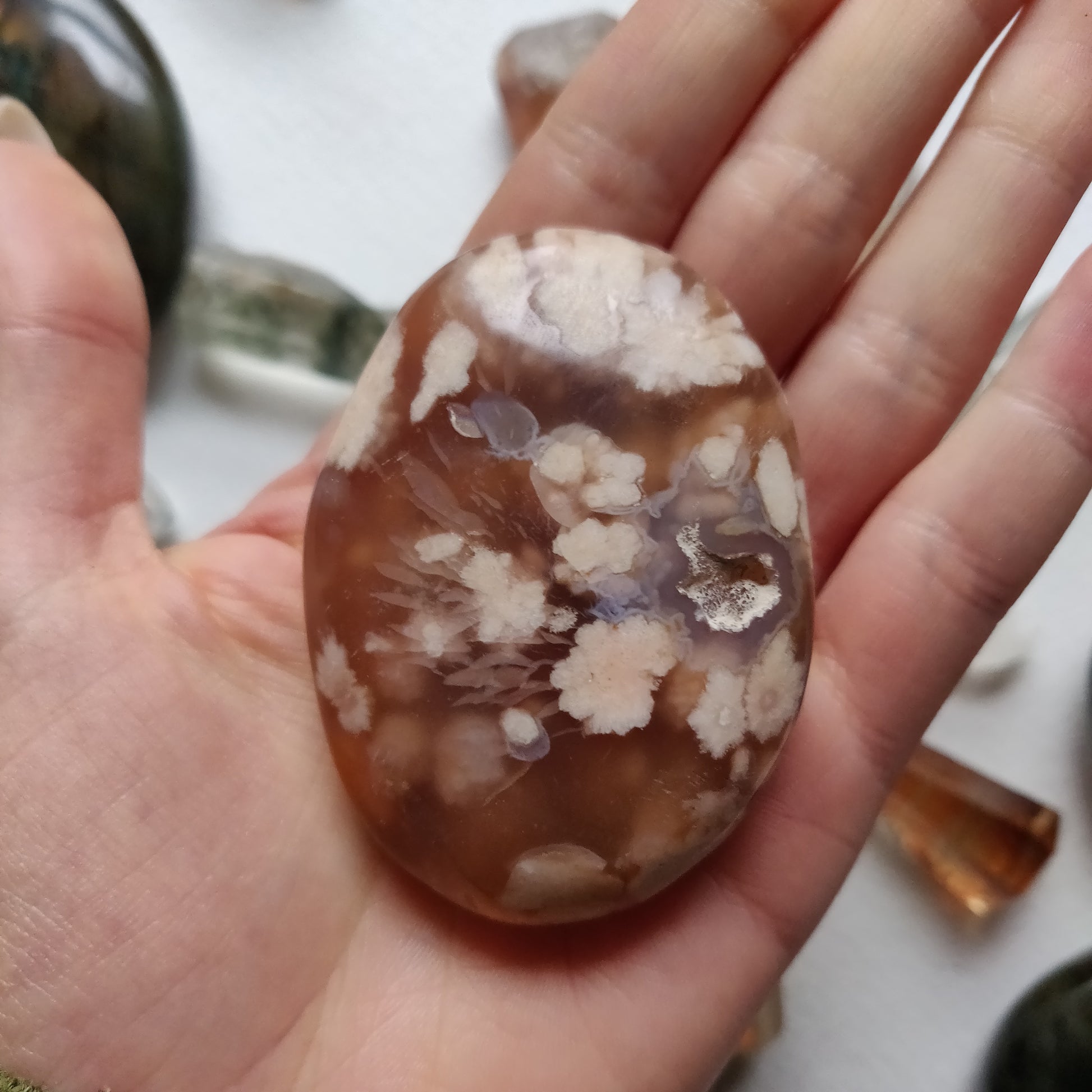 Flower Agate Palm Stone (#15) - Simply Affinity